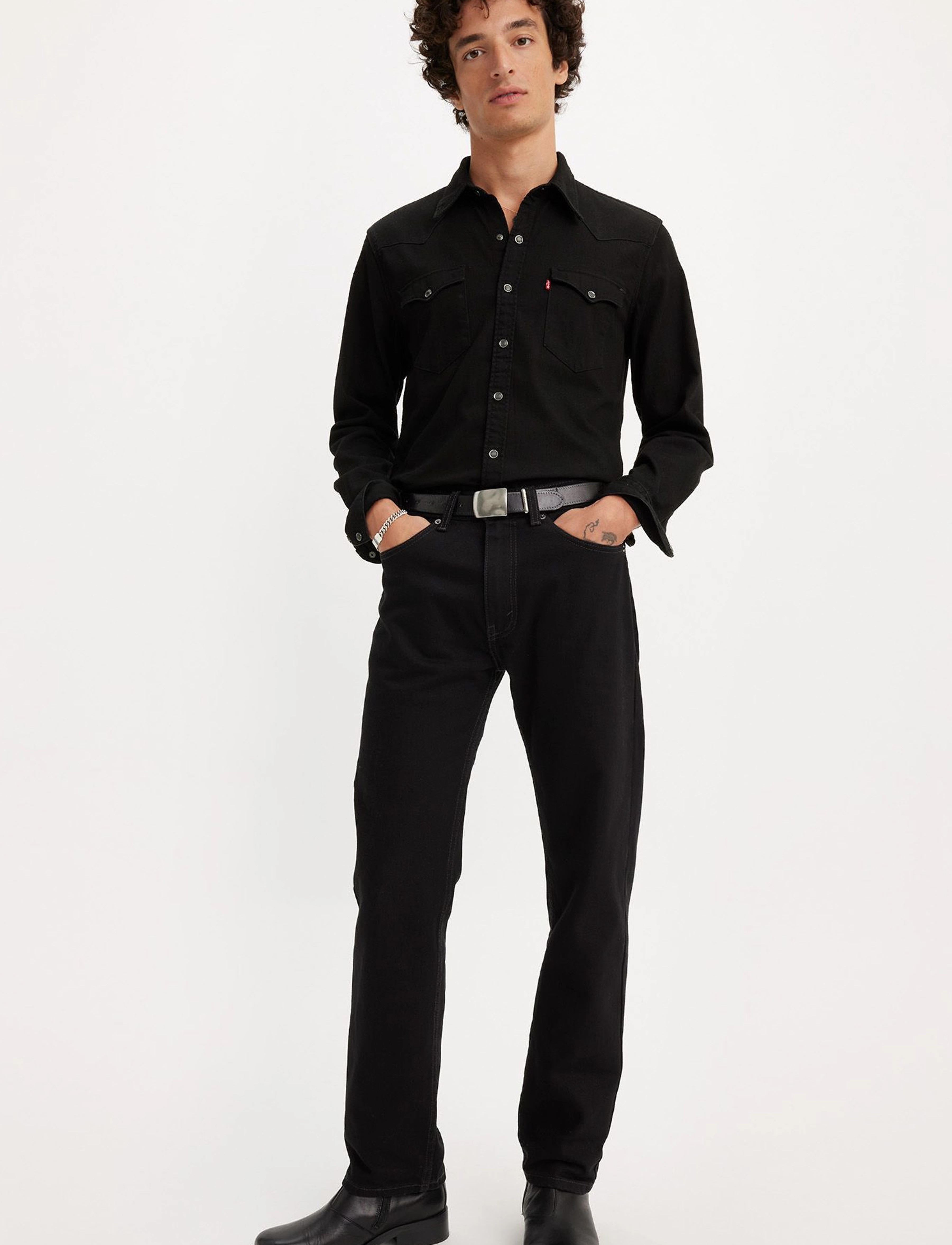 Levi's 505 Regular Black 37743, 36 x 32, Jeans, Schwarz - Regular, Männerswear