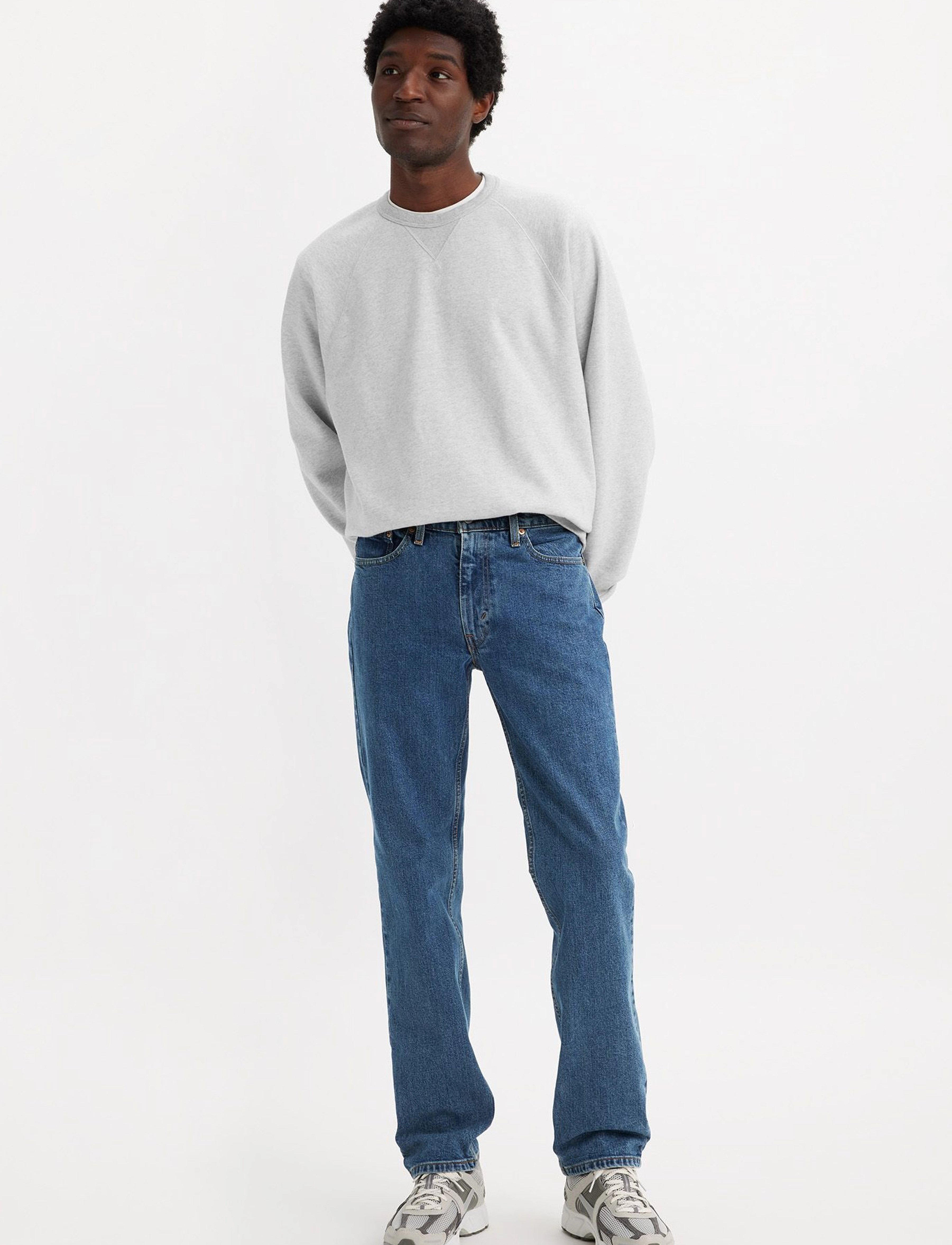 Levi's® - 514 STRAIGHT STONEWASH STRETCH - med indigo - flat finish - 3
