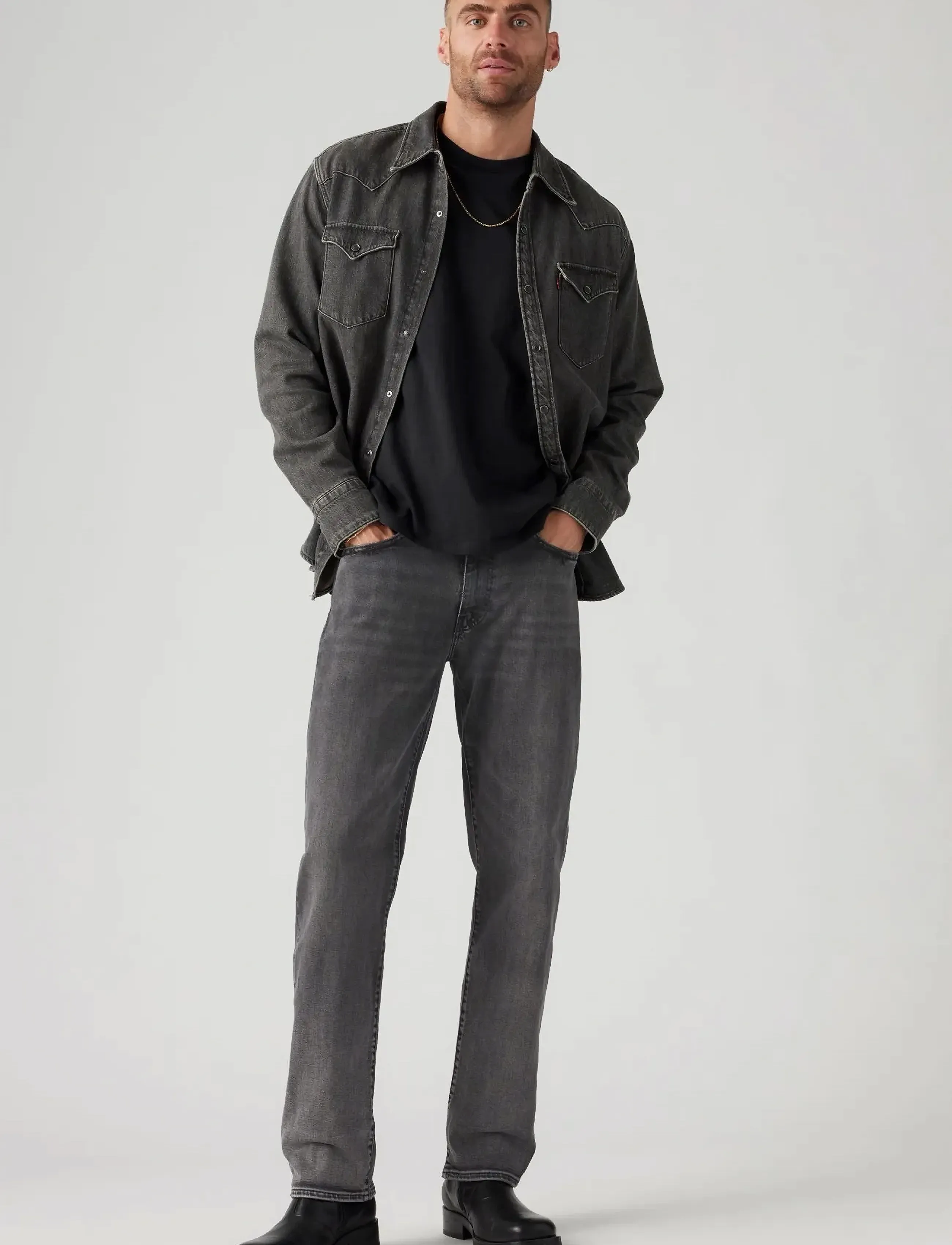 Levi's 514 Straight Z1489 Dark Gray W, 34 x 30, Grey, Jeans > Almindelige, Herre