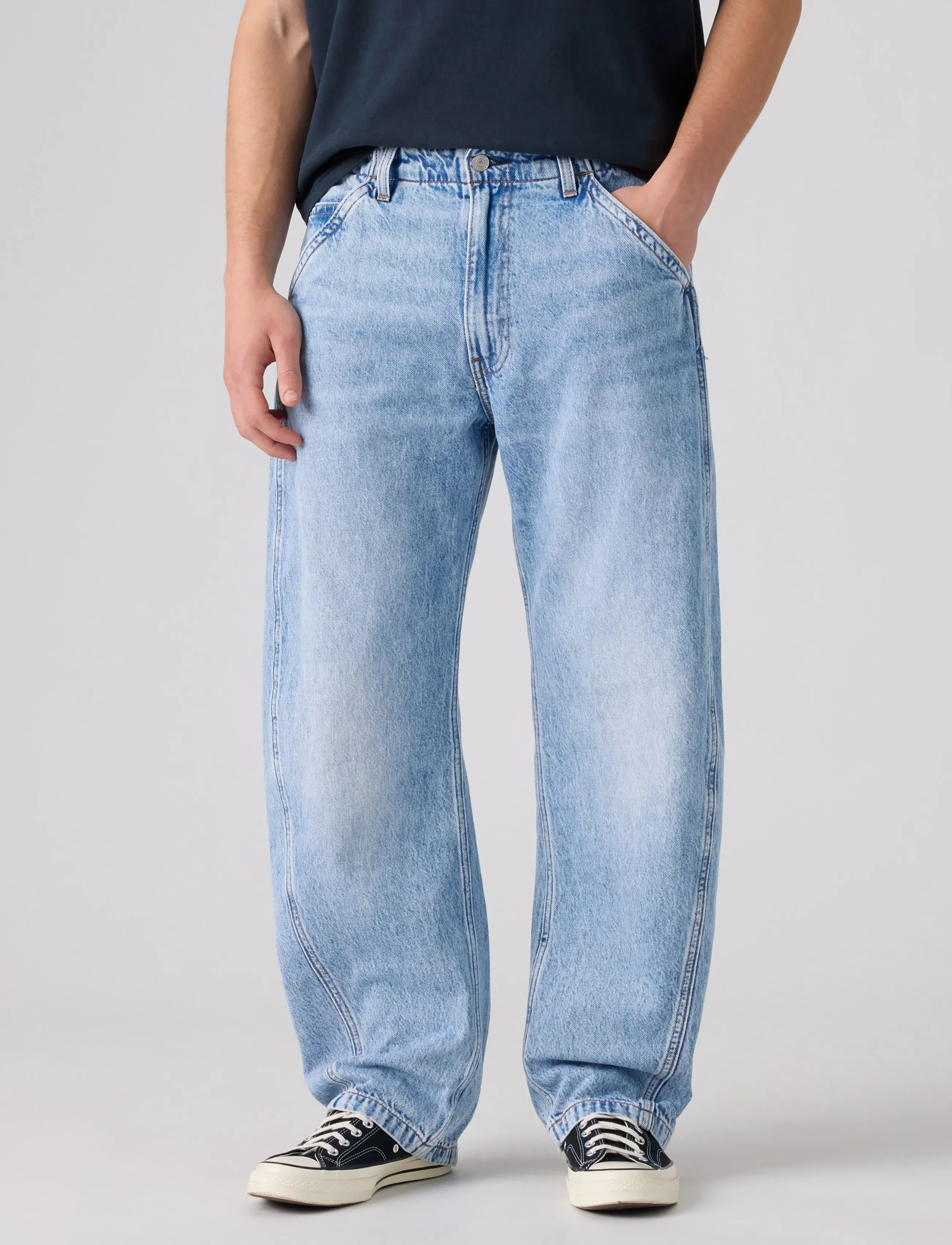 Levi's® - BAGGY BARREL RUNNING THE RACE - trousers & jeans - light indigo - worn in - 3