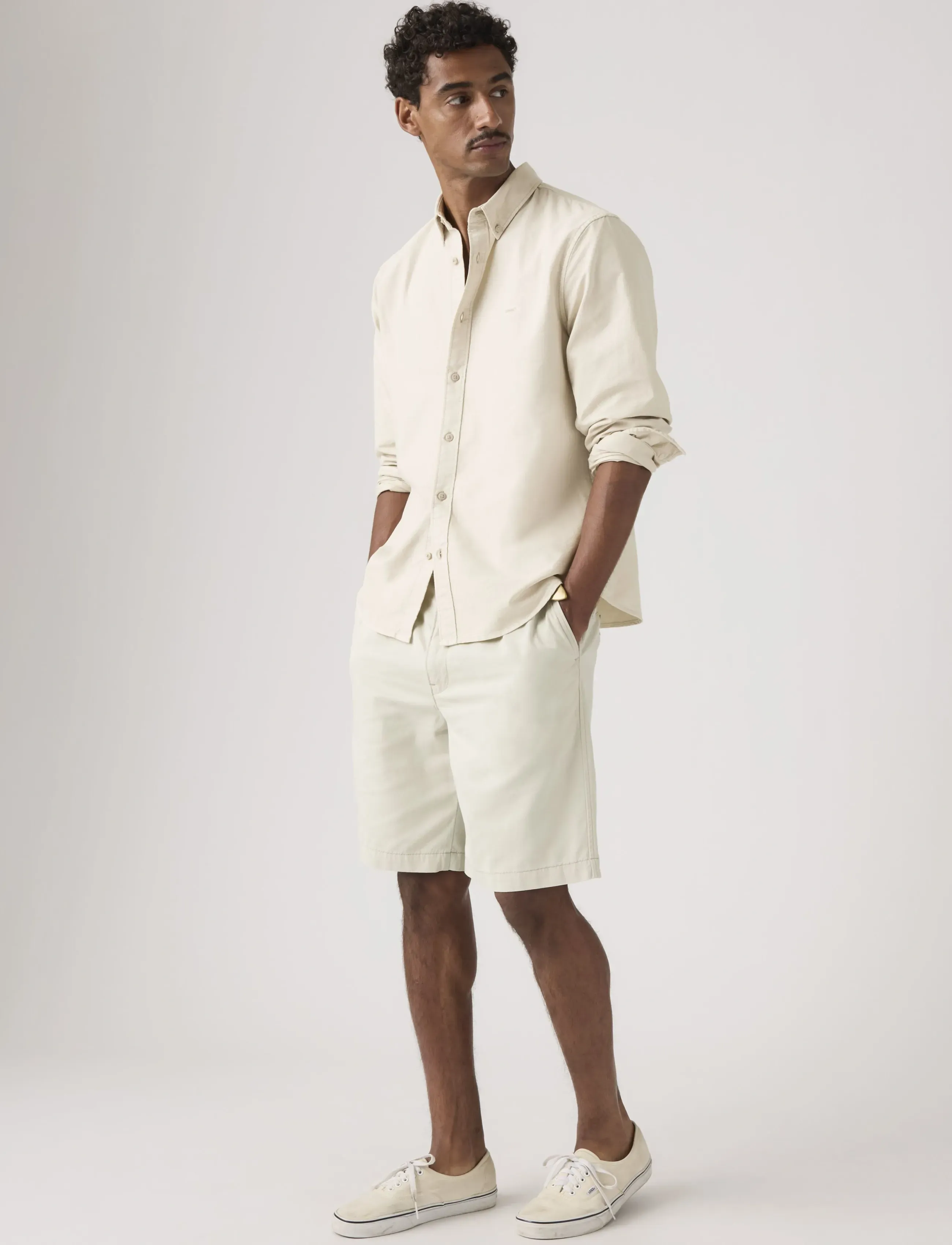 Levi's Baggy Pleated Short Pumice Twi, 36, Beige, Shorts > Chinoshorts, Herre