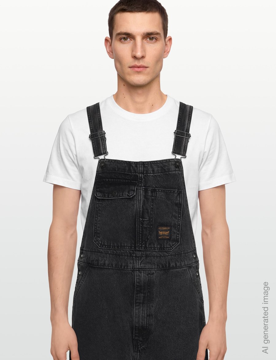 Levi's® - LOOSE OVERALLS DARKLY WASH OVE - alt laienevad teksad - blacks - 3