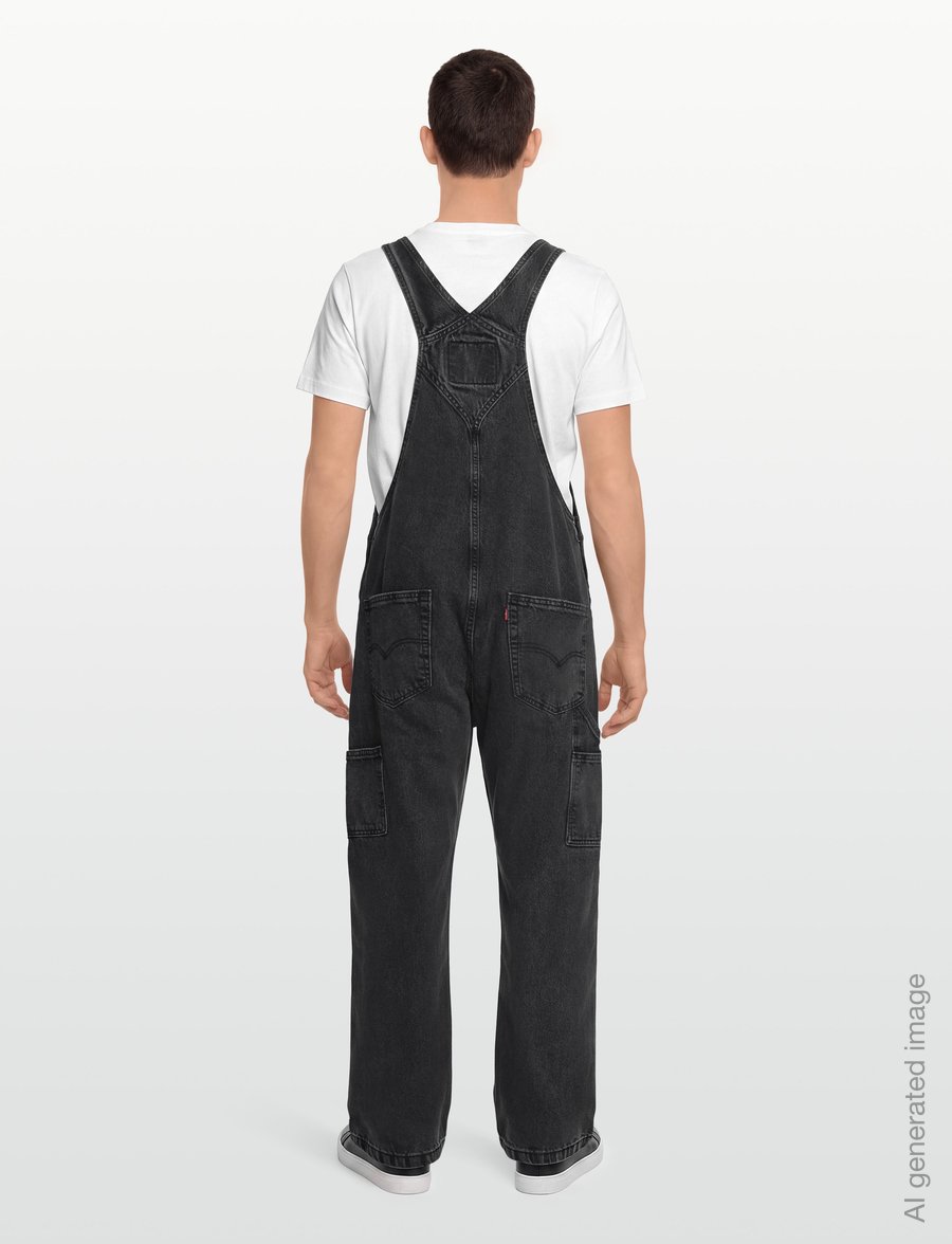 Levi's® - LOOSE OVERALLS DARKLY WASH OVE - alt laienevad teksad - blacks - 4