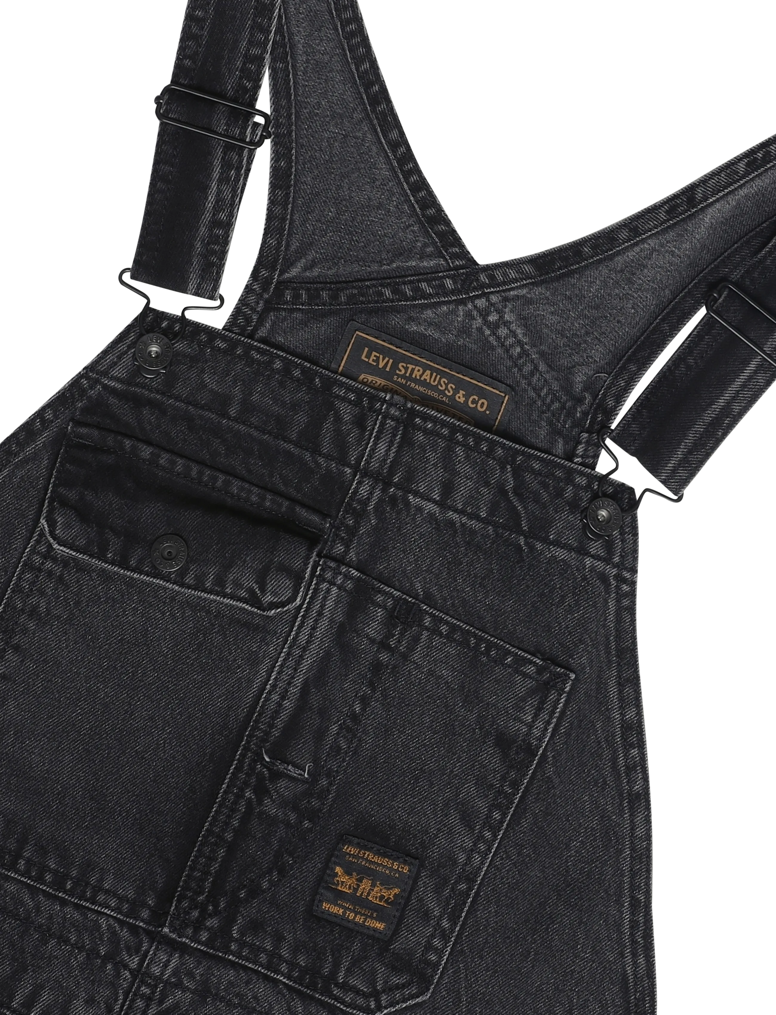 Levi's® - LOOSE OVERALLS DARKLY WASH OVE - alt laienevad teksad - blacks - 5