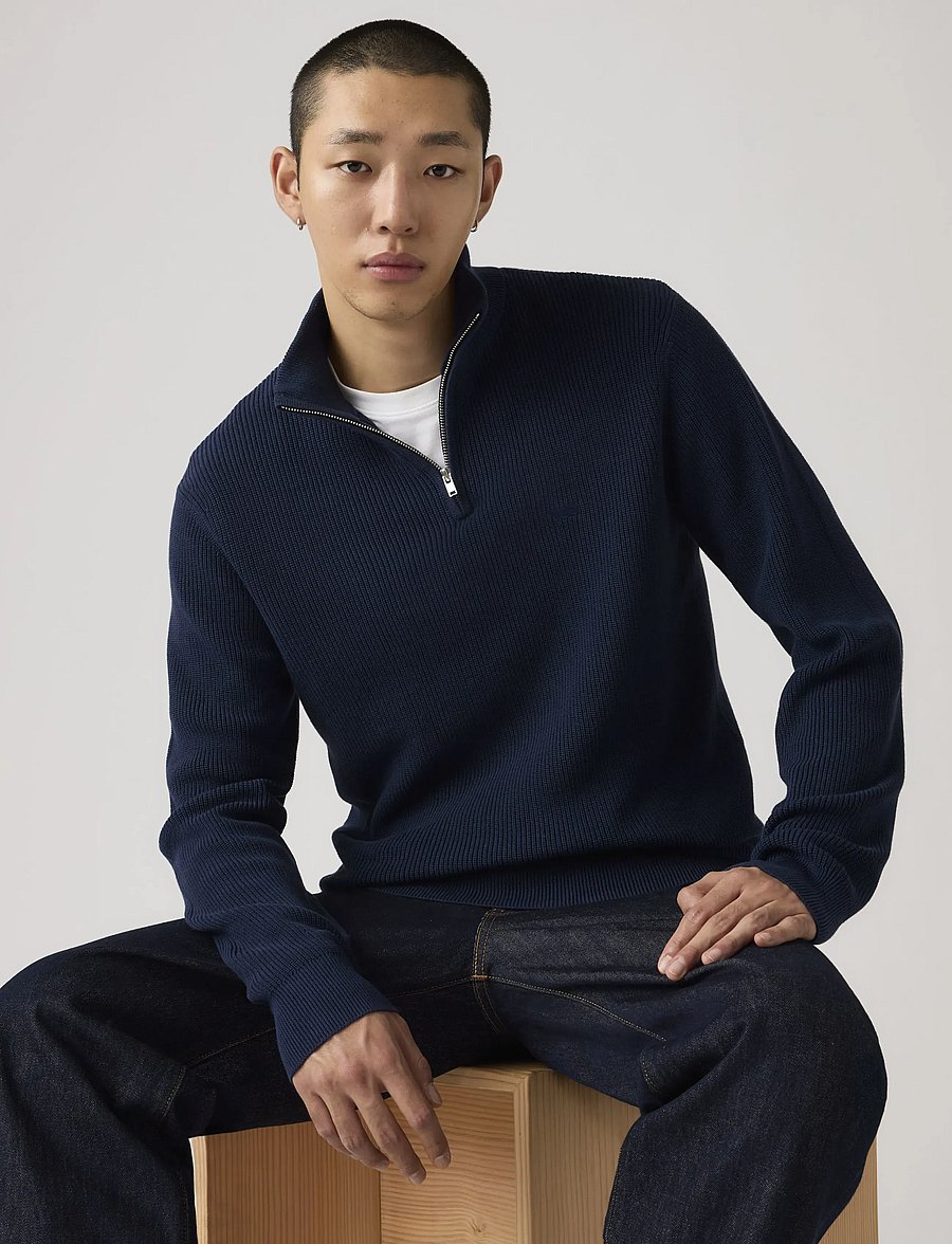 Levi's® - HM QUARTER ZIP SWEATER NAVAL A - pullover mit halbem reißverschluss - blues - 5