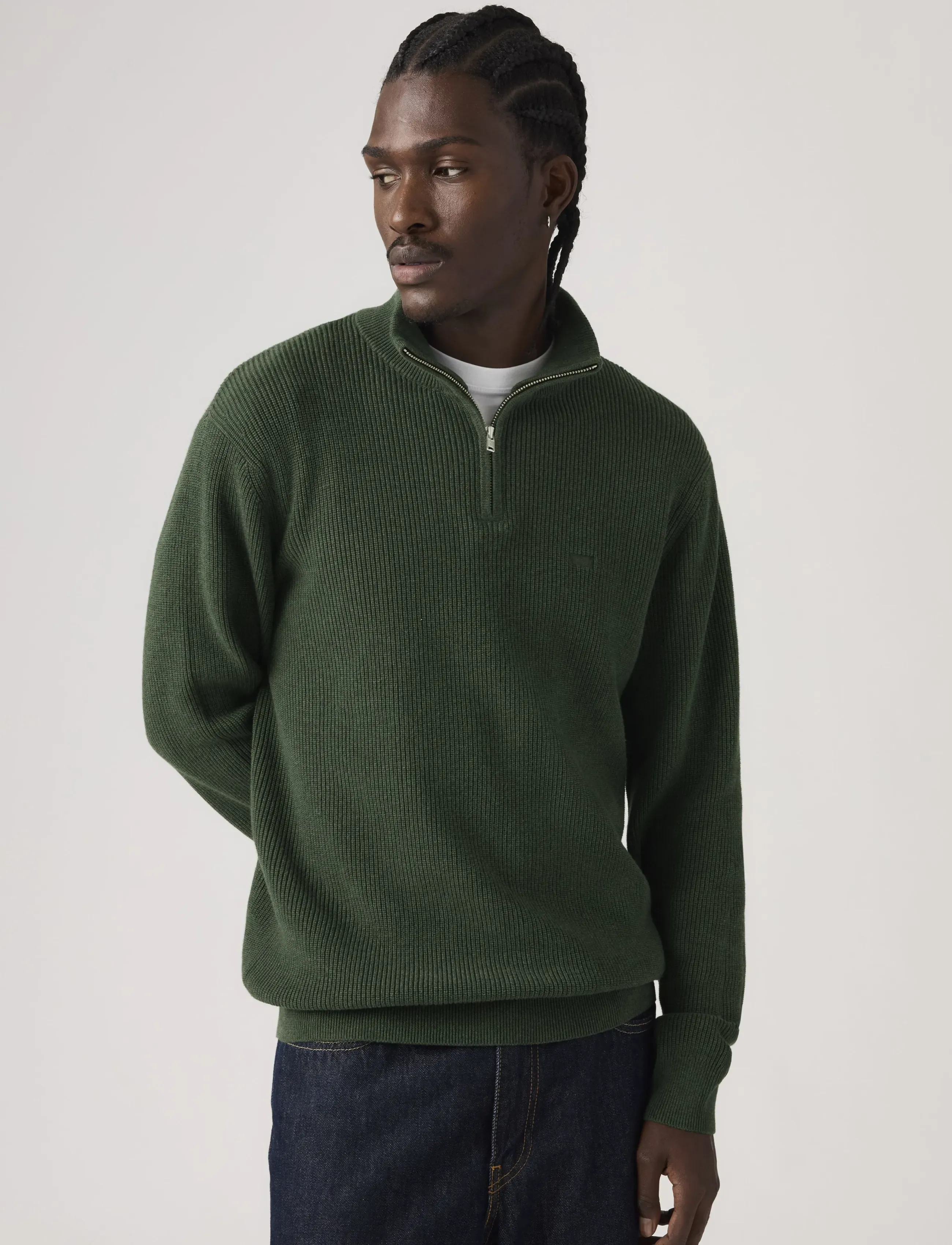 Levi's® - HM QUARTER ZIP SWEATER DUFFEL - mehed - greens - 5