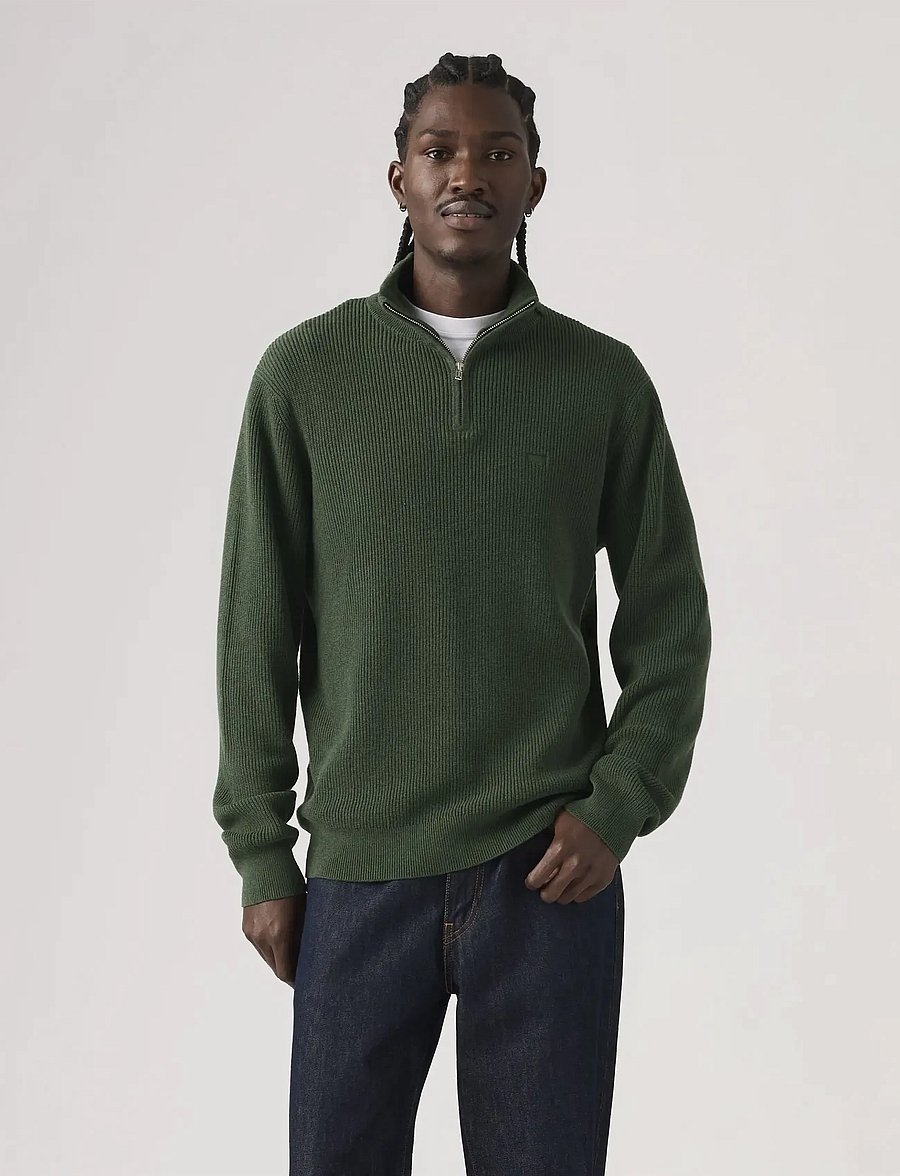 Levi's® - HM QUARTER ZIP SWEATER DUFFEL - half zip jumpers - greense - 0