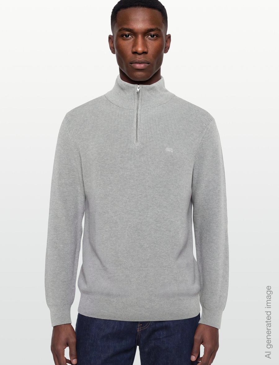 Levi's® - HM QUARTER ZIP SWEATER MID TON - halfzip strik - greys - 3