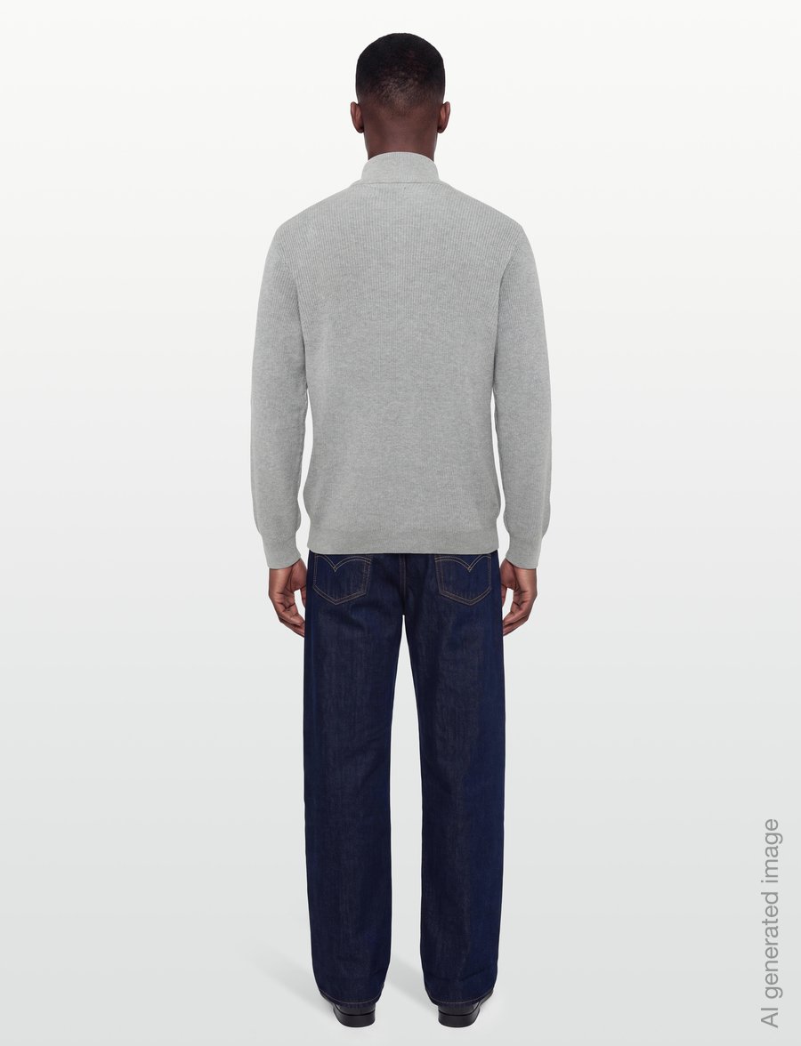 Levi's® - HM QUARTER ZIP SWEATER MID TON - halfzip strik - greys - 4
