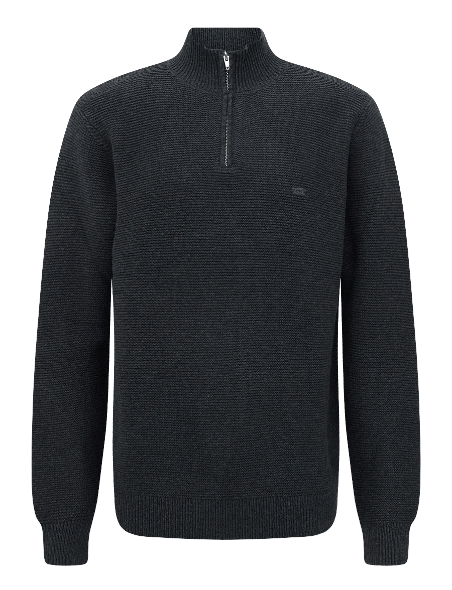 Levi's® - HM QUARTER ZIP SWEATER OBSCIDI - poolpika lukuga džemprid - blacks - 1
