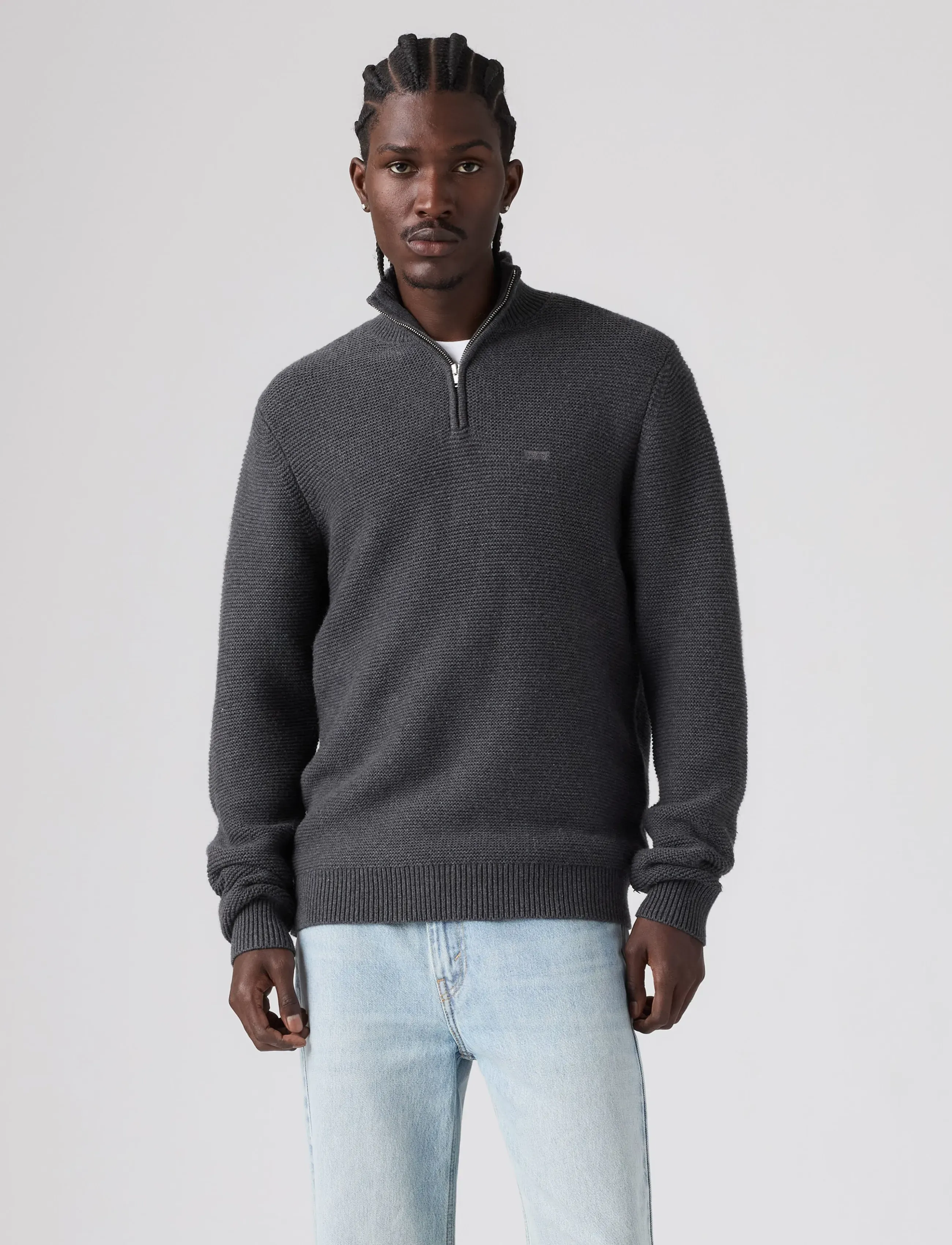 Levi's® - HM QUARTER ZIP SWEATER OBSCIDI - poolpika lukuga džemprid - blacks - 3