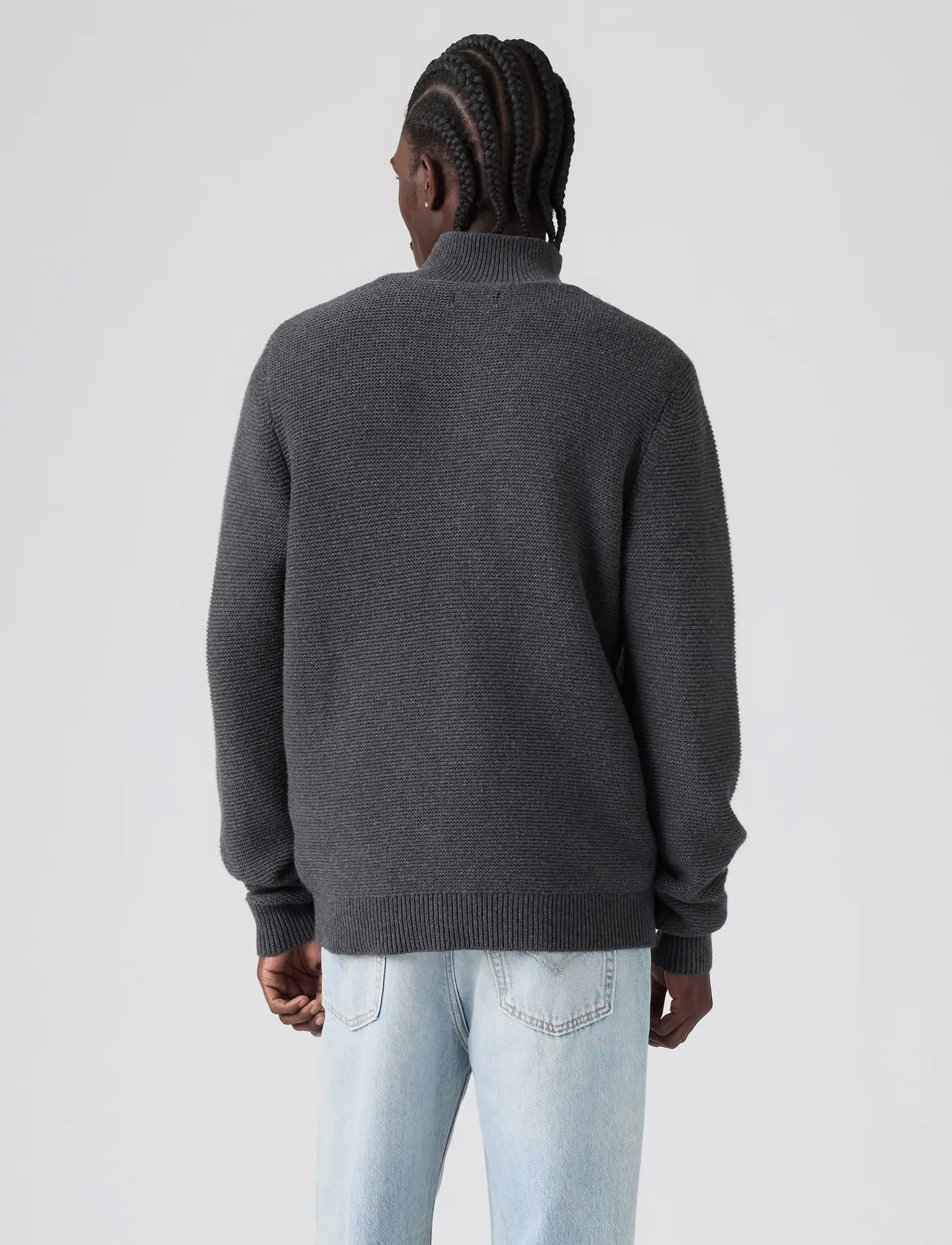 Levi's® - HM QUARTER ZIP SWEATER OBSCIDI - poolpika lukuga džemprid - blacks - 4