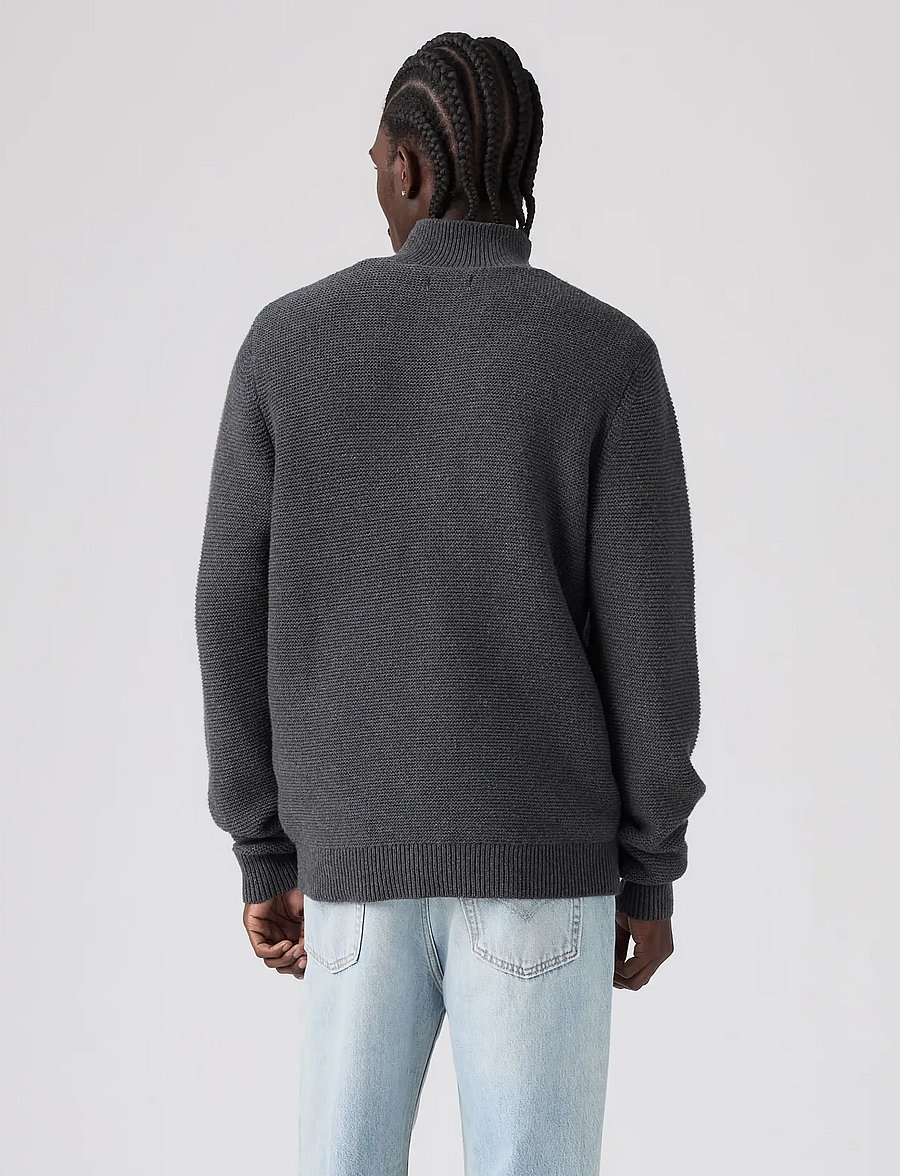 Levi's® - HM QUARTER ZIP SWEATER OBSCIDI - poolpika lukuga džemprid - blacks - 4