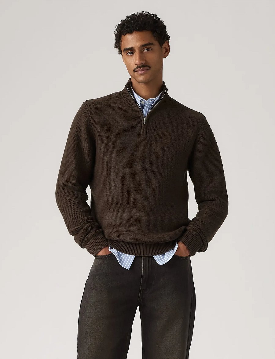 Levi's® - HM QUARTER ZIP SWEATER HOT FUD - pullover mit halbem reißverschluss - neutrals - 4