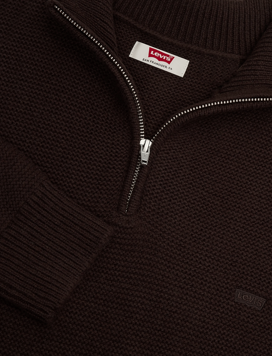 Levi's® - HM QUARTER ZIP SWEATER HOT FUD - poolpika lukuga džemprid - neutrals - 2