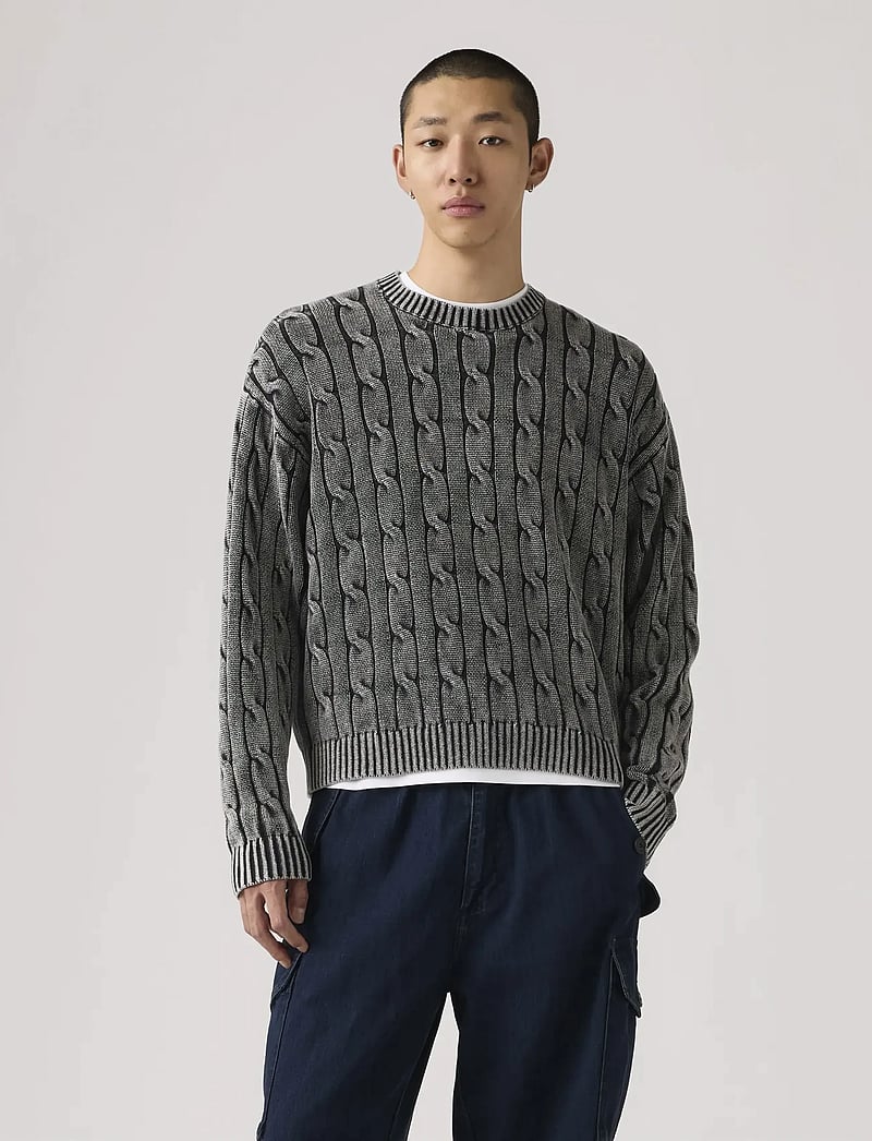 Levi's® - CARMEL CABLE CREW CABLE RIB 5G - okrągły dekolt - blacks - 0