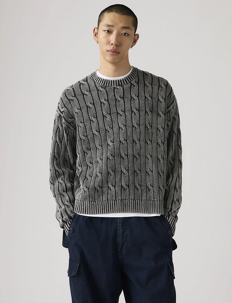 Levi's® - CARMEL CABLE CREW CABLE RIB 5G - okrągły dekolt - blacks - 5