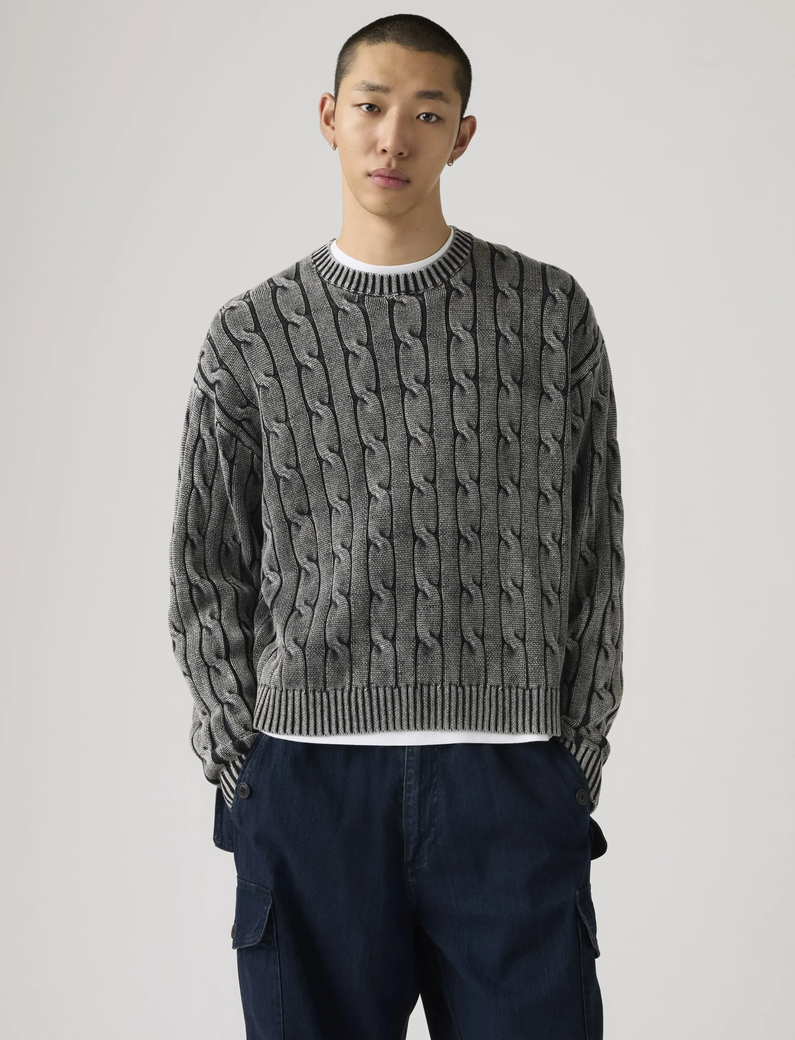 Levi's® - CARMEL CABLE CREW CABLE RIB 5G - basic-strickmode - blacks - 5