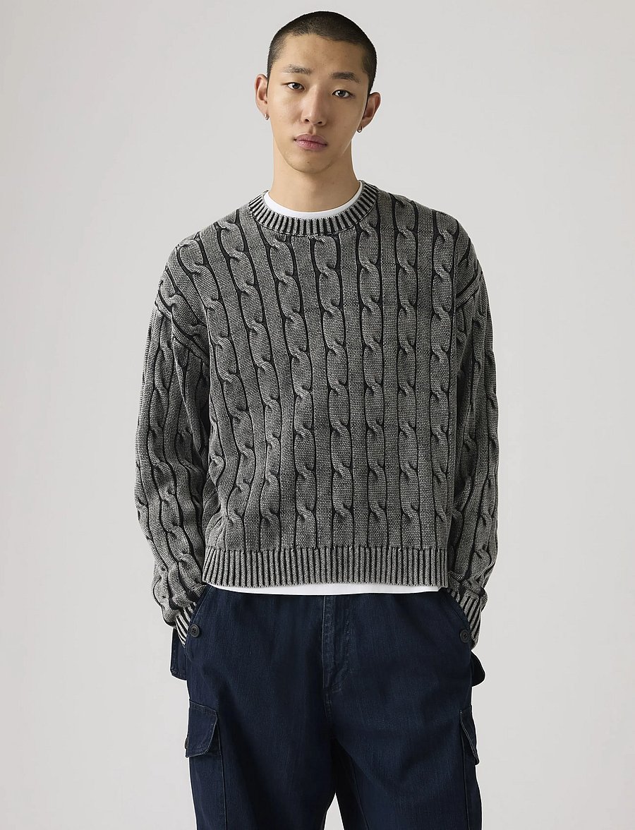 Levi's® - CARMEL CABLE CREW CABLE RIB 5G - Ümmarguse kaelusega kudumid - blacks - 5