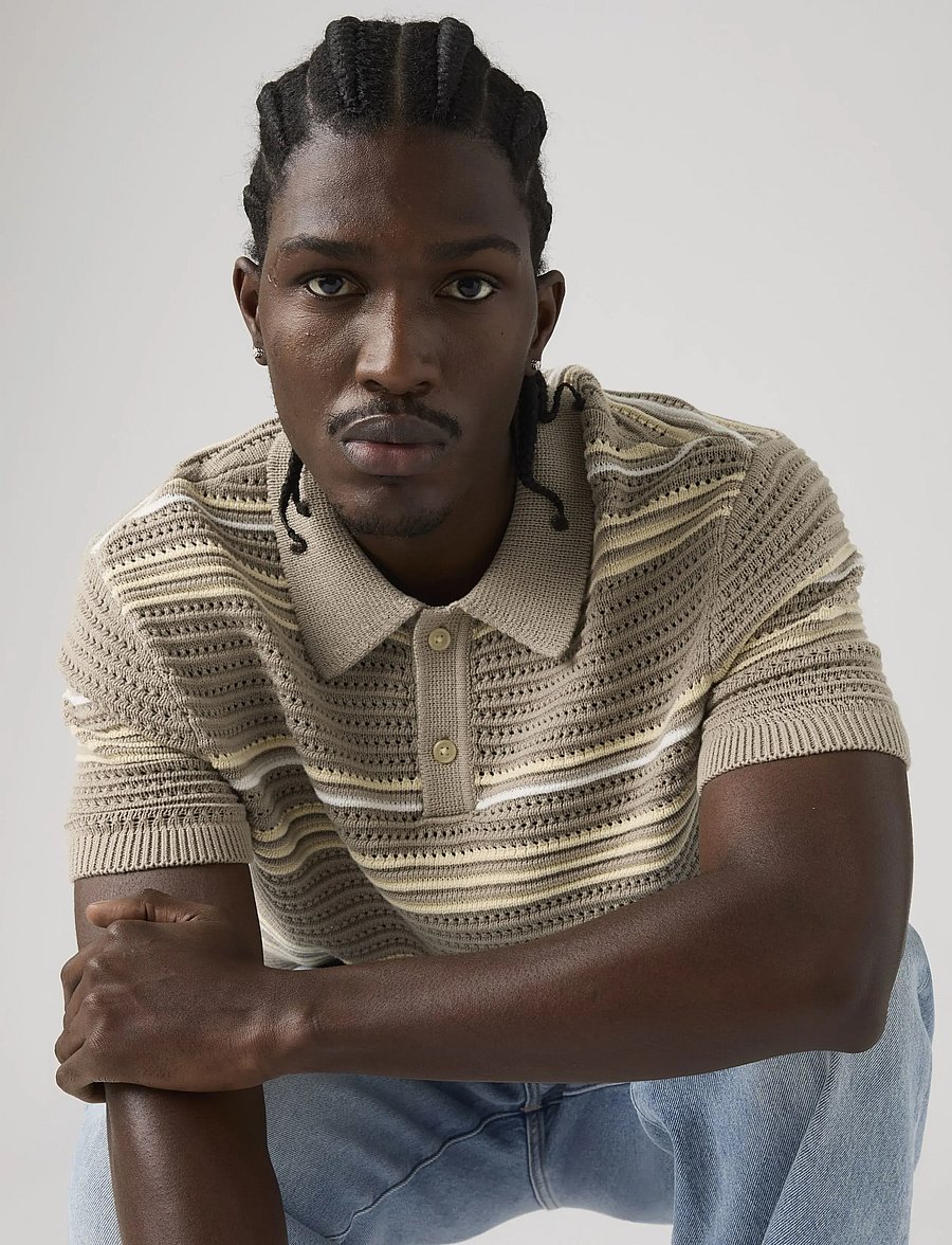 Levi's® - LAGUNA SWEATER POLO TERRACE ST - gestrickte polohemden - neutrals - 4