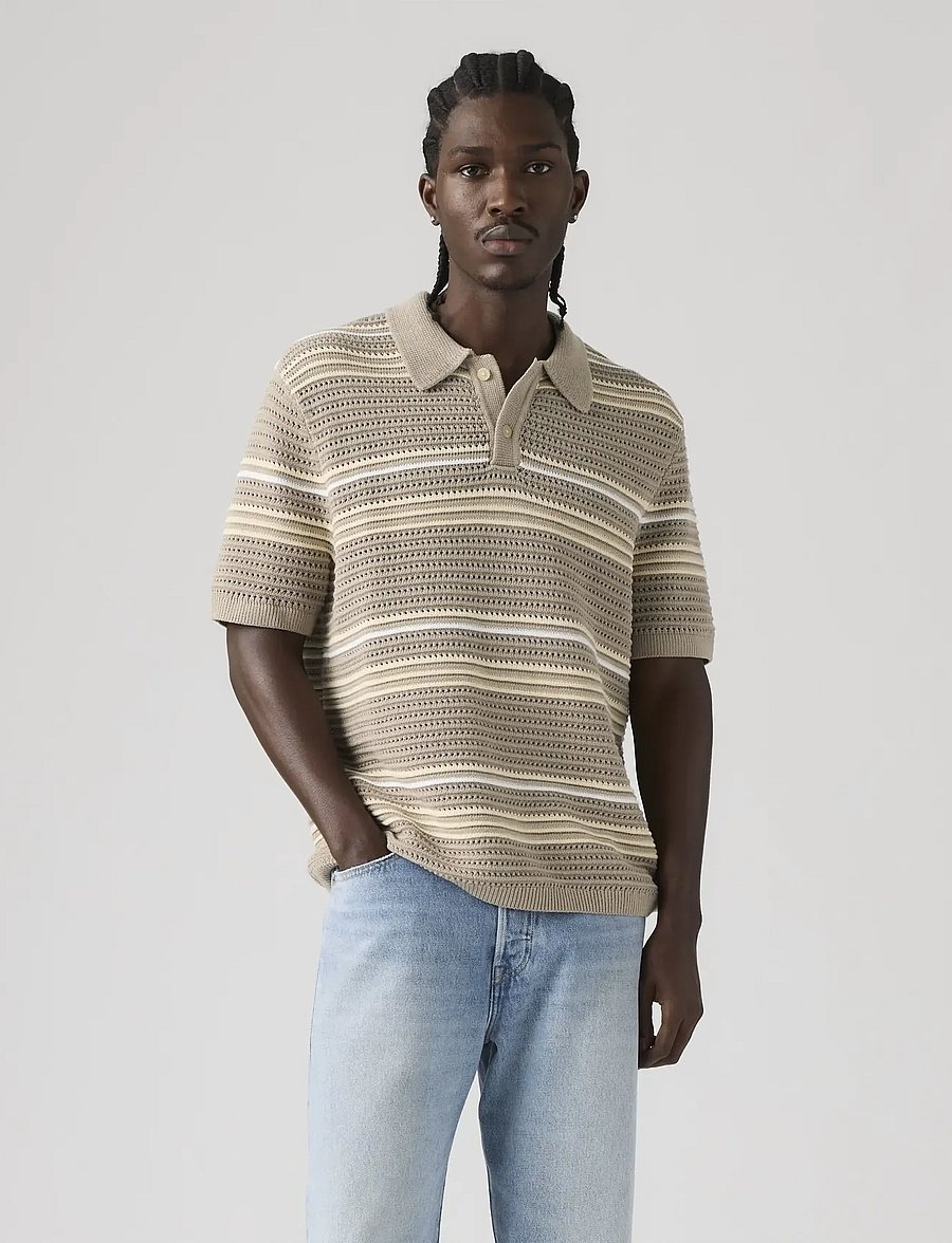 Levi's® - LAGUNA SWEATER POLO TERRACE ST - gestrickte polohemden - neutrals - 5