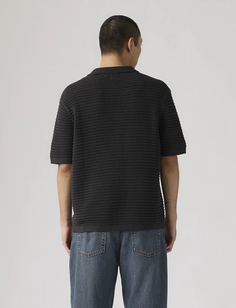 Levi's® - LAGUNA SWEATER POLO DARK PHANT - kootud polosärgid - blacks - 3