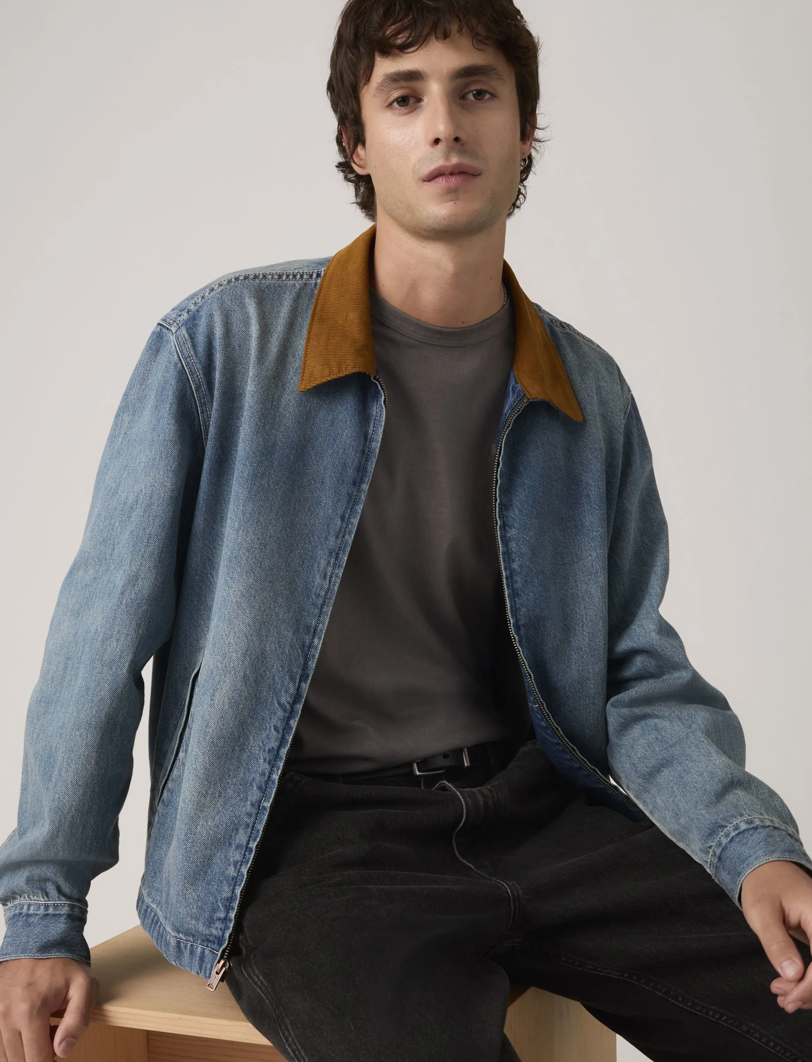 Levi's® CASTRO FULL ZIP LIGHT IT UP T - Jassen - MED INDIGO - WORN IN / blue