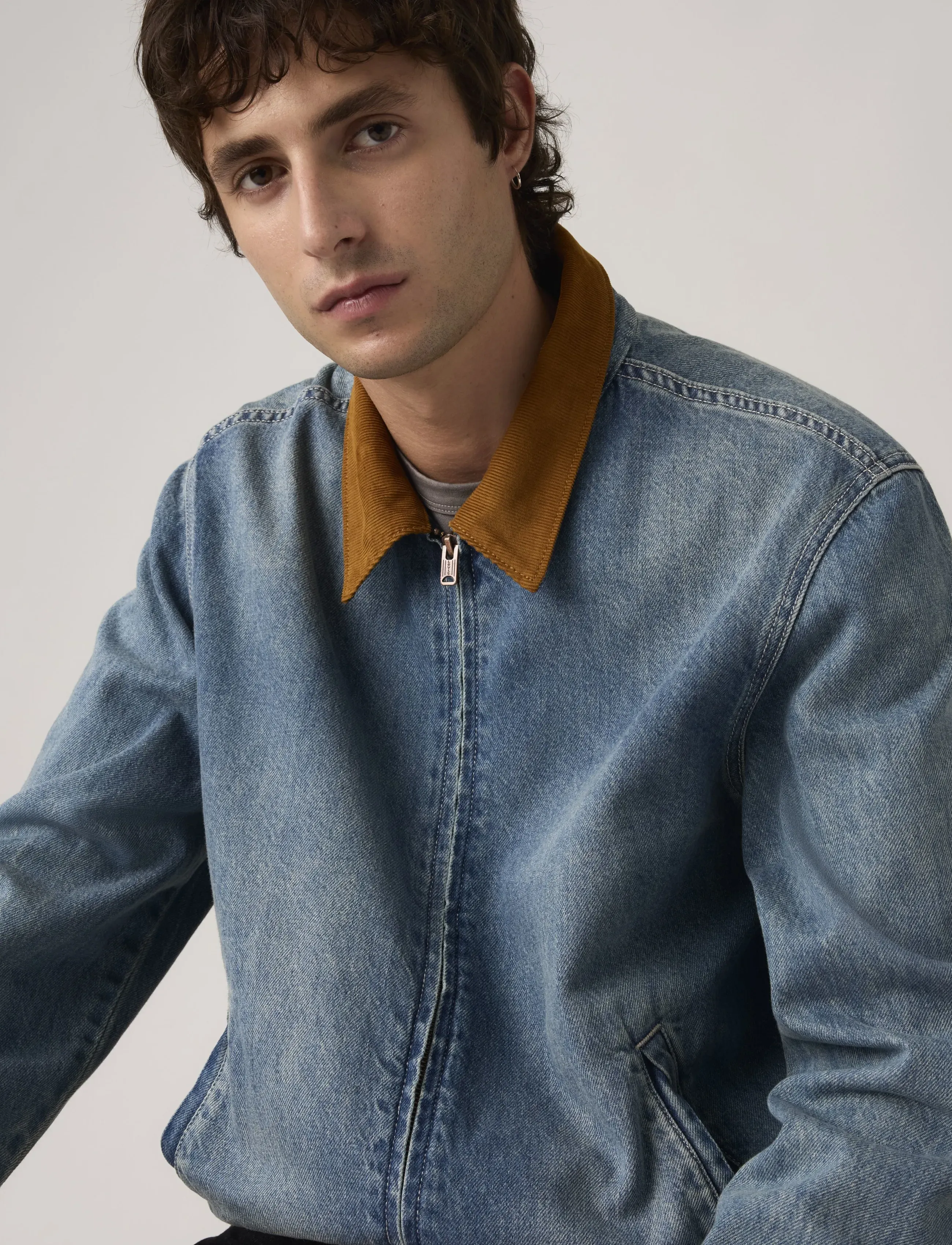Levi's® - CASTRO FULL ZIP LIGHT IT UP T - spring jackets - med indigo - worn in - 4