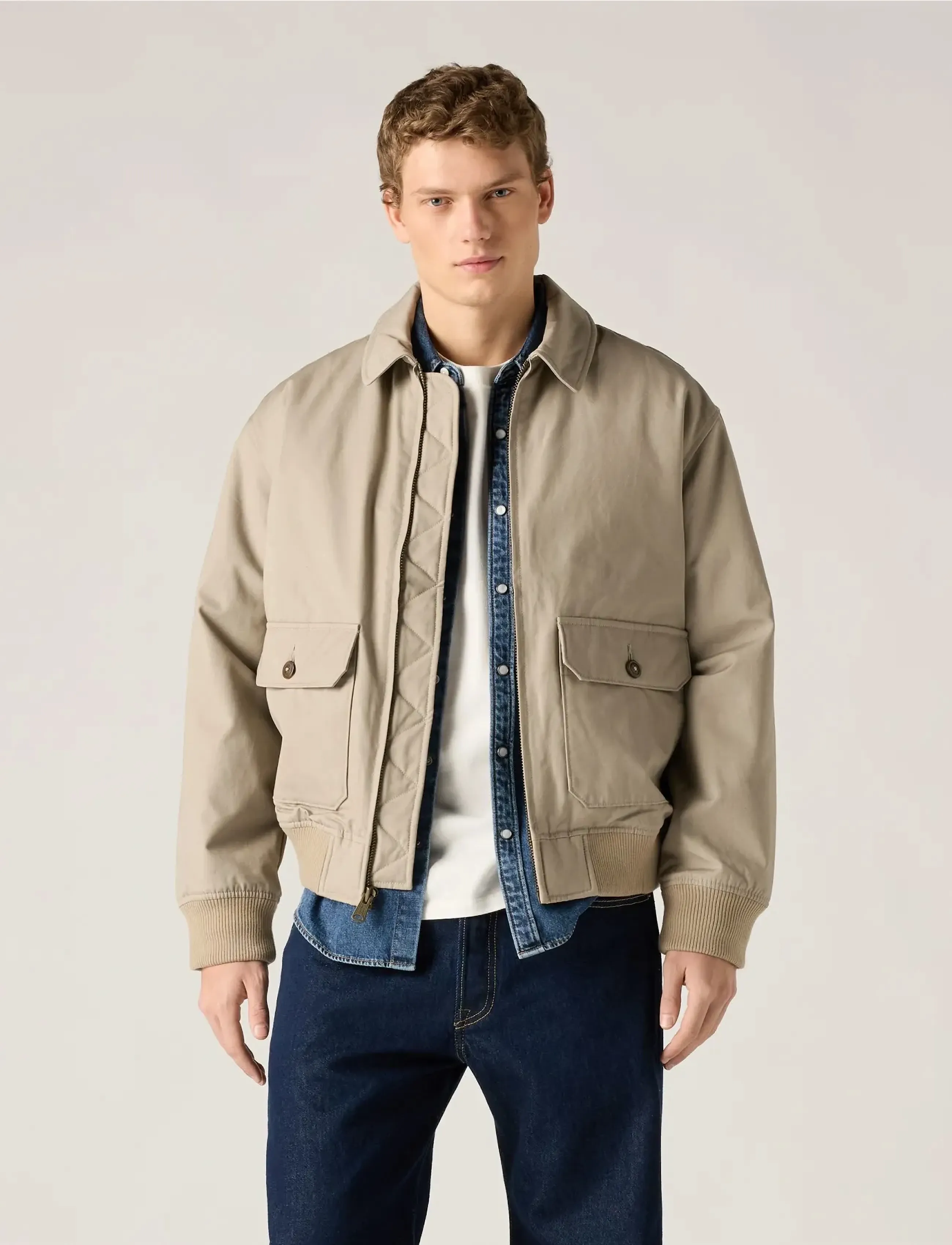 Levi's® CORTLAND JACKET VINTAGE KHAKI - Riided - TANS / beige