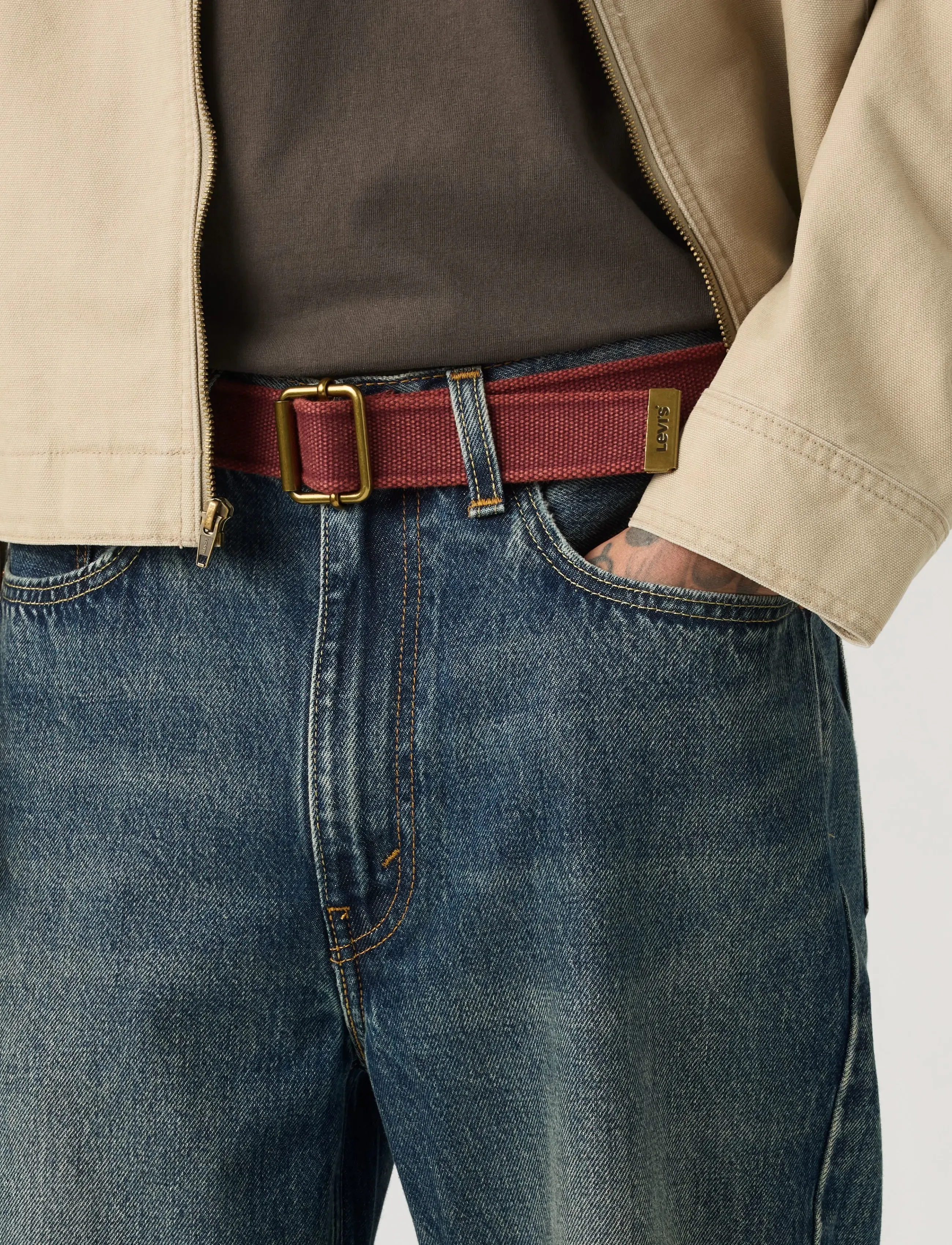 Levi's® WASHED DOWN COTTON WEB BELT TA - Streetwear - REDS / red
