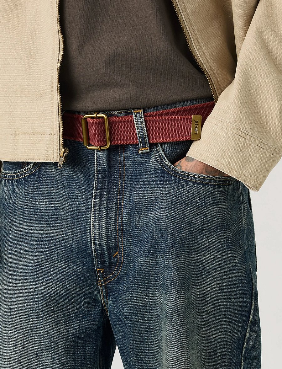 Levi's® - WASHED DOWN COTTON WEB BELT TA - punutud vööd - reds - 0
