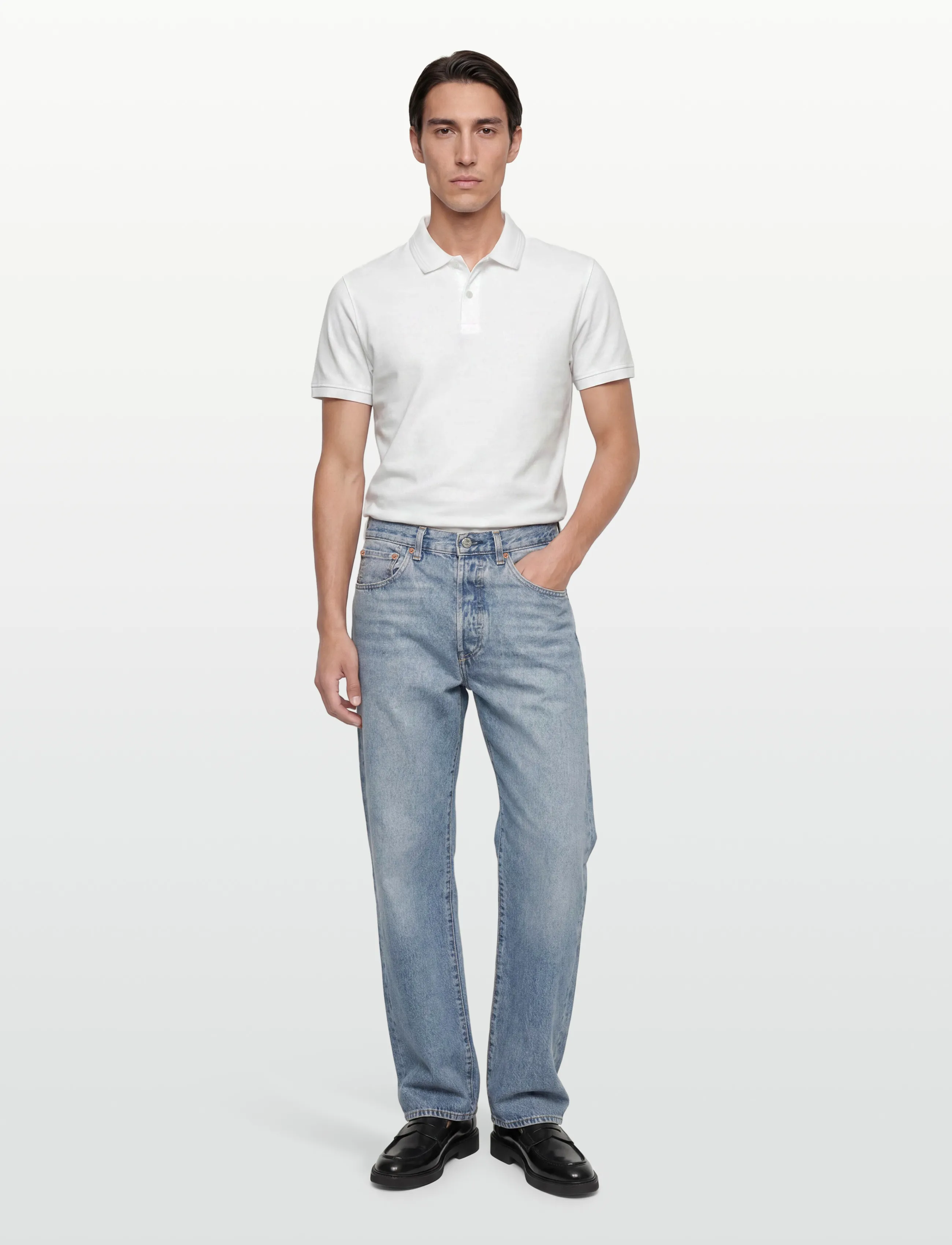 Levi's Levis Original Polo Bright Whi, S, White, Poloer > Kortærmede, Herre