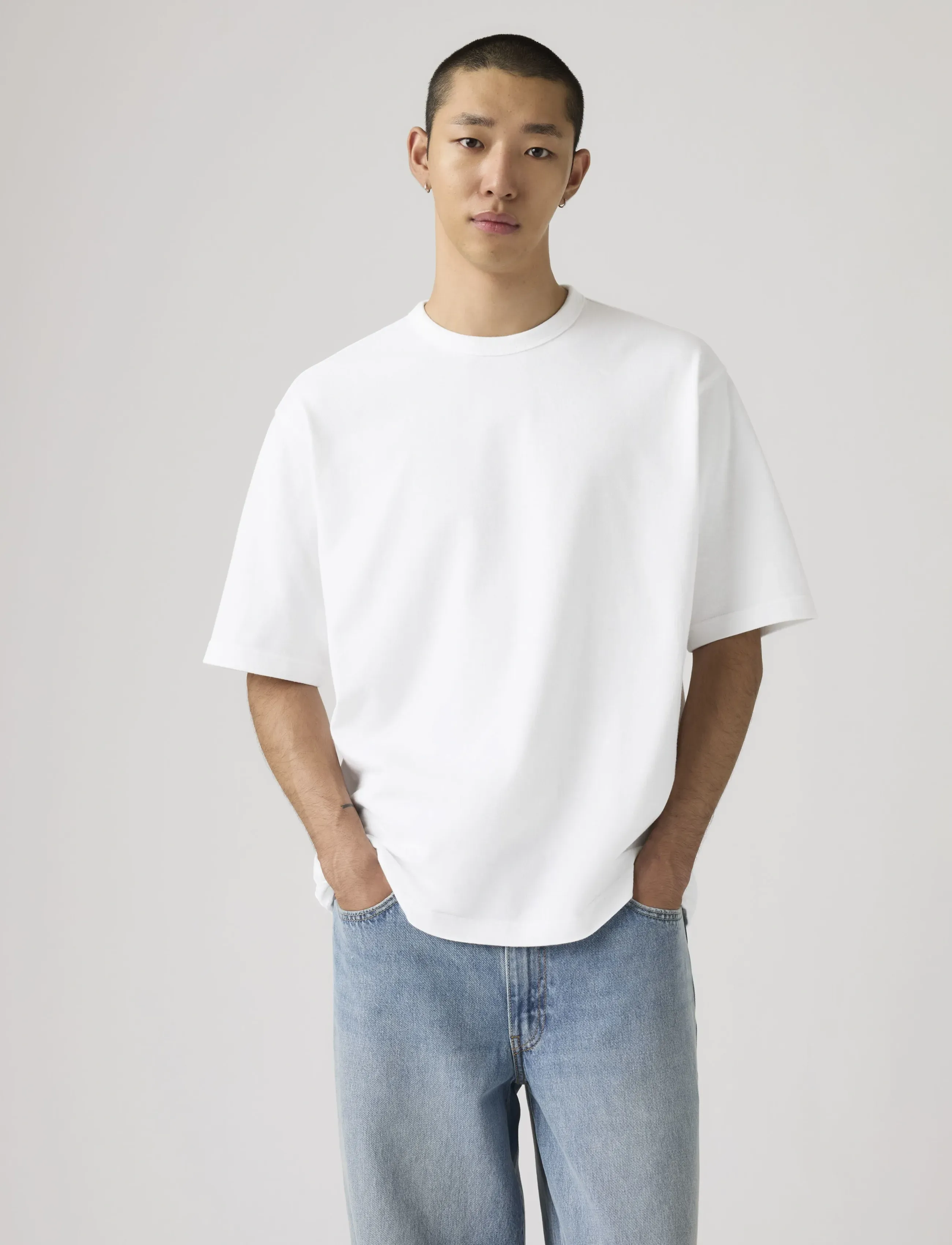Levi's Heavyweight Loose Tee Bright W, S, T-shirts, Weiß - Short-sleeved, Männerswear