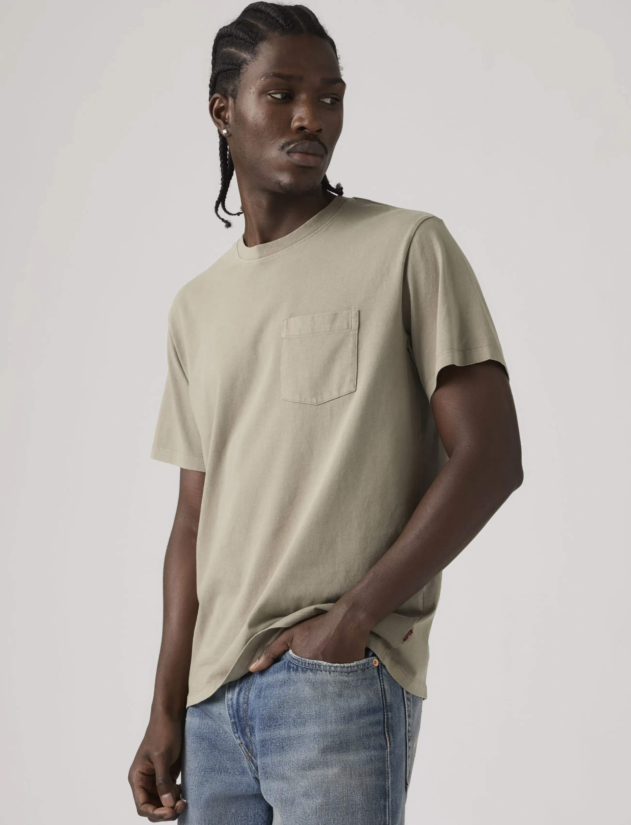 Levi's® ESSENTIAL POCKET TEE GARMENT D - Vis alt - NEUTRALS / beige