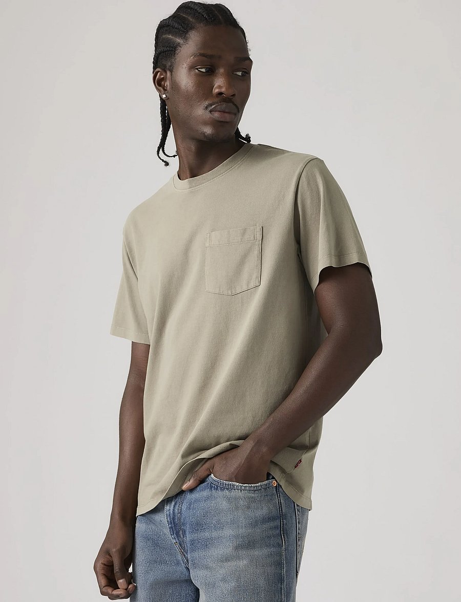 Levi's® - THE POCKET TEE GARMENT DYE VIN - kortärmade t-shirts - neutrals - 0