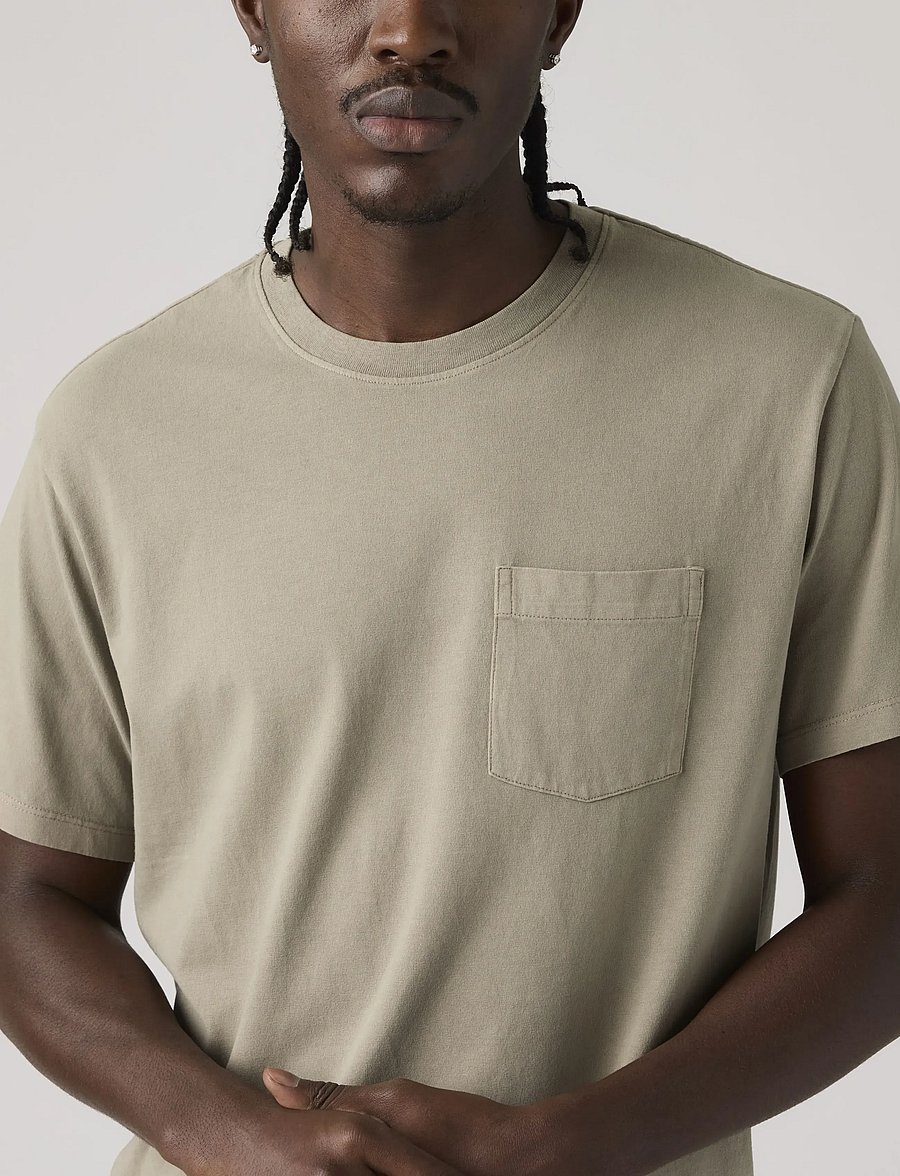 Levi's® - THE POCKET TEE GARMENT DYE VIN - kortärmade t-shirts - neutrals - 4