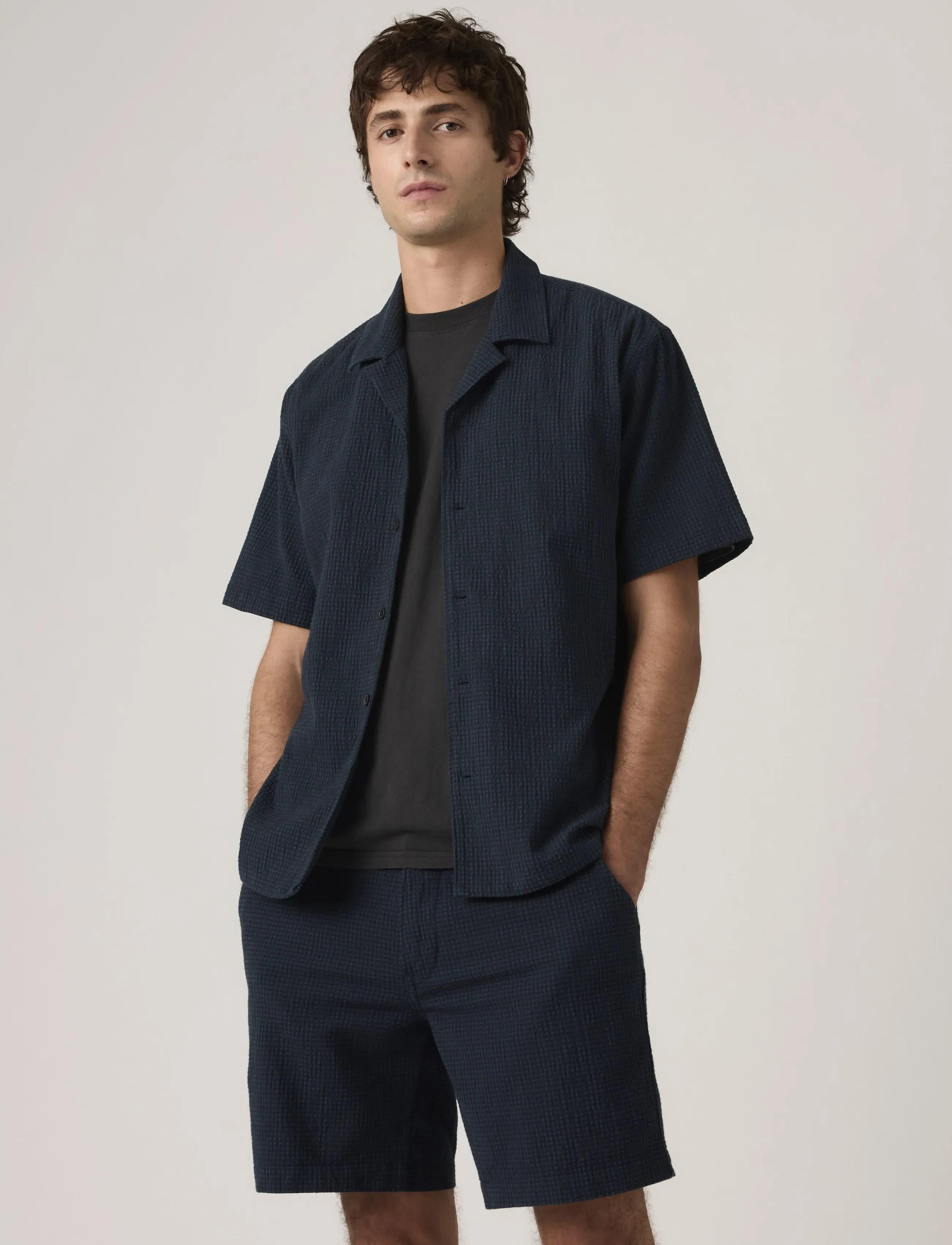 Levi's Sunset No Pkt Camp Standard Ca, M, Navy, Skjorter > Afslappet Shirts, Herre