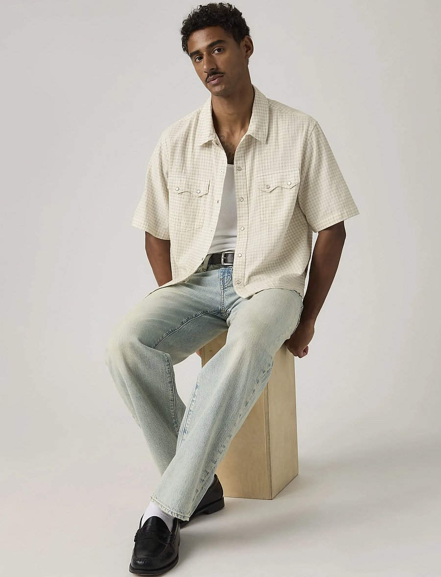 Levi's® - SS BOXY WESTERN CRISS CROSS - karierte hemden - whites - 4