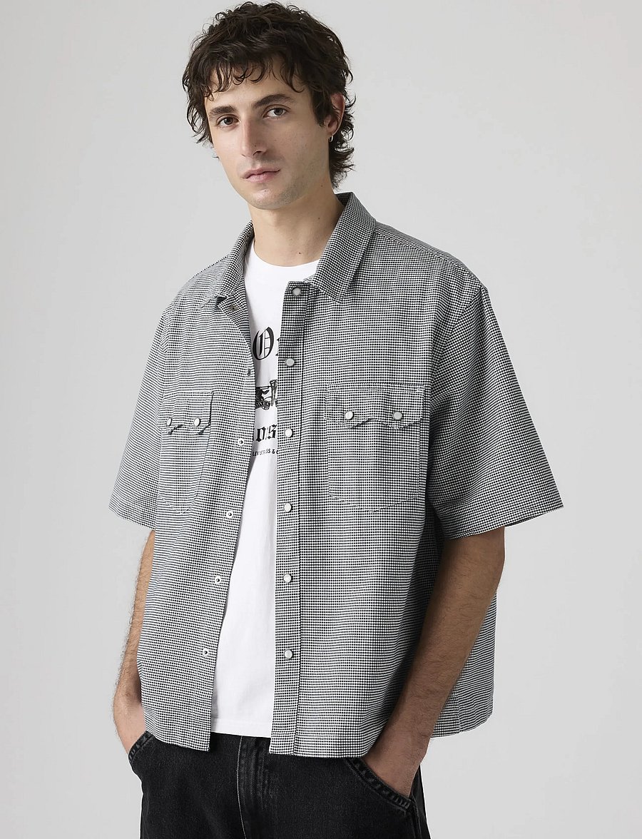 Levi's® - SS BOXY WESTERN LLEWELYN PLAID - ternede skjorter - blues - 0