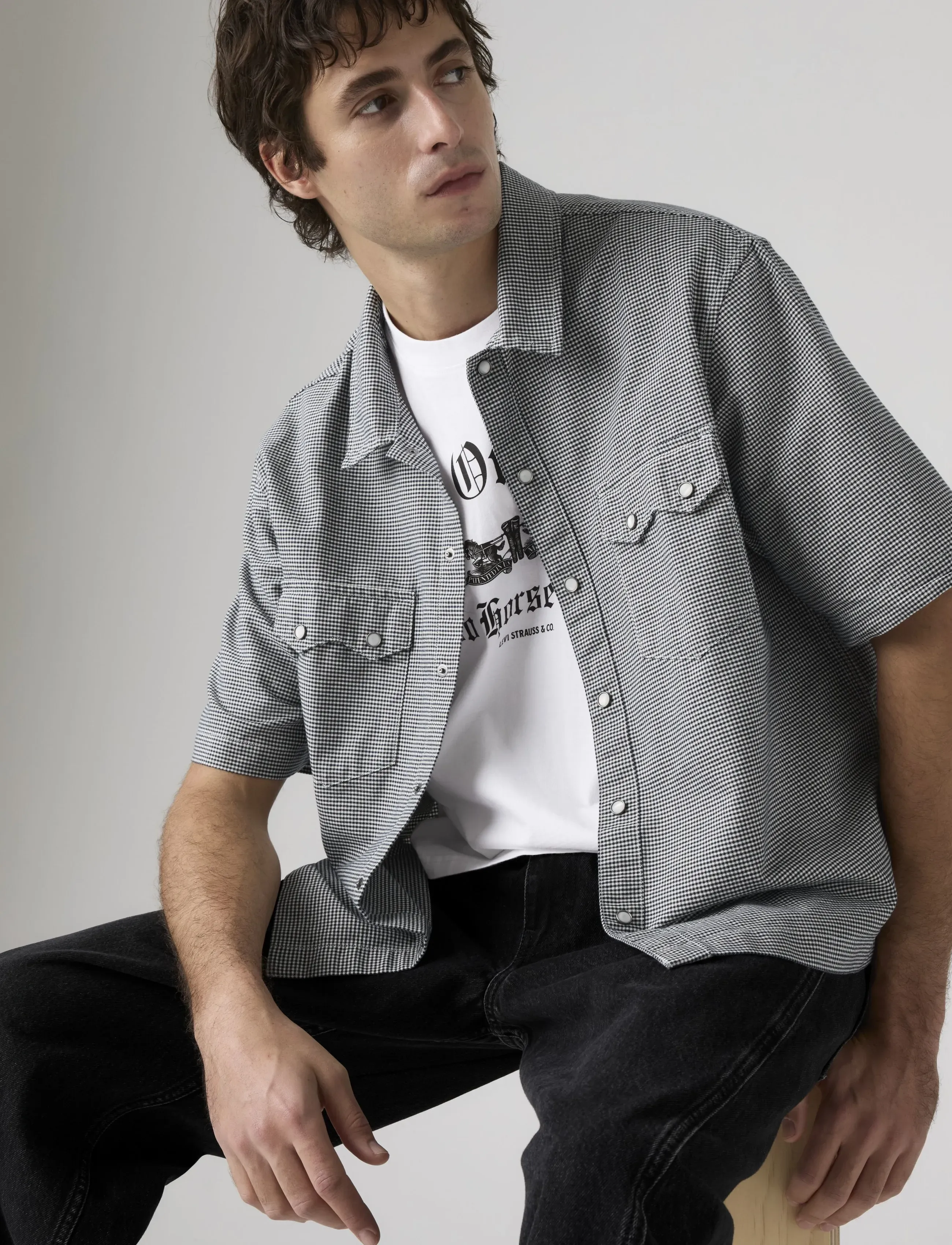 Levi's® - SS BOXY WESTERN LLEWELYN PLAID - checkered shirts - blues - 4