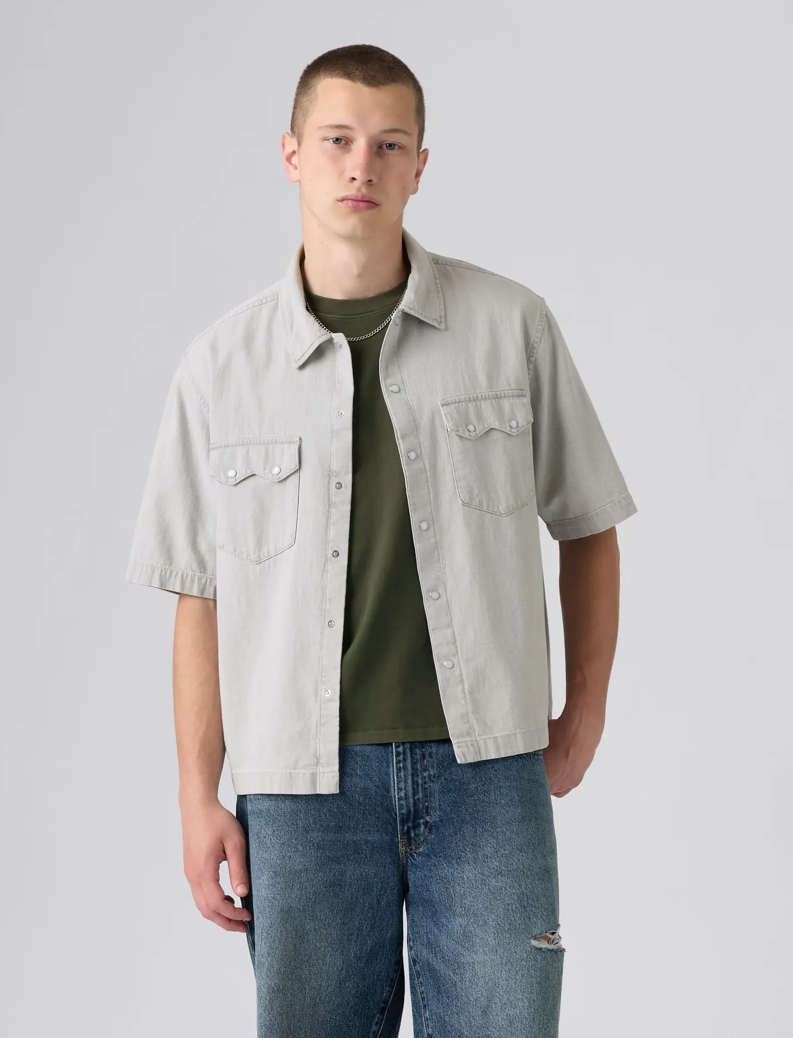 Levi's® - SS BOXY WESTERN SMOKEY CLOUD - herbstersparnisse - greys - 3
