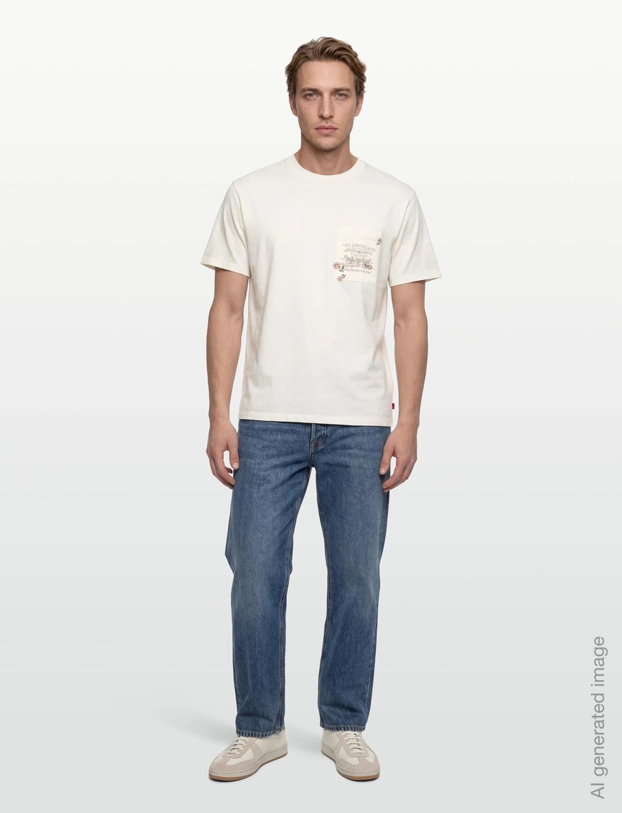 Levi's® - GRAPHIC VINTAGE FIT POCKET TEE - kortärmade t-shirts - whites - 0