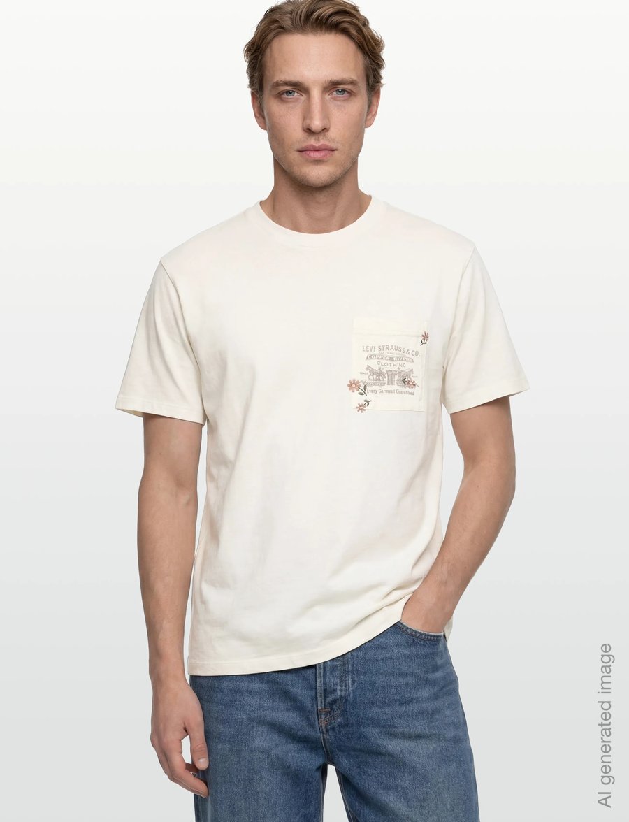Levi's® - GRAPHIC VINTAGE FIT POCKET TEE - kortärmade t-shirts - whites - 3