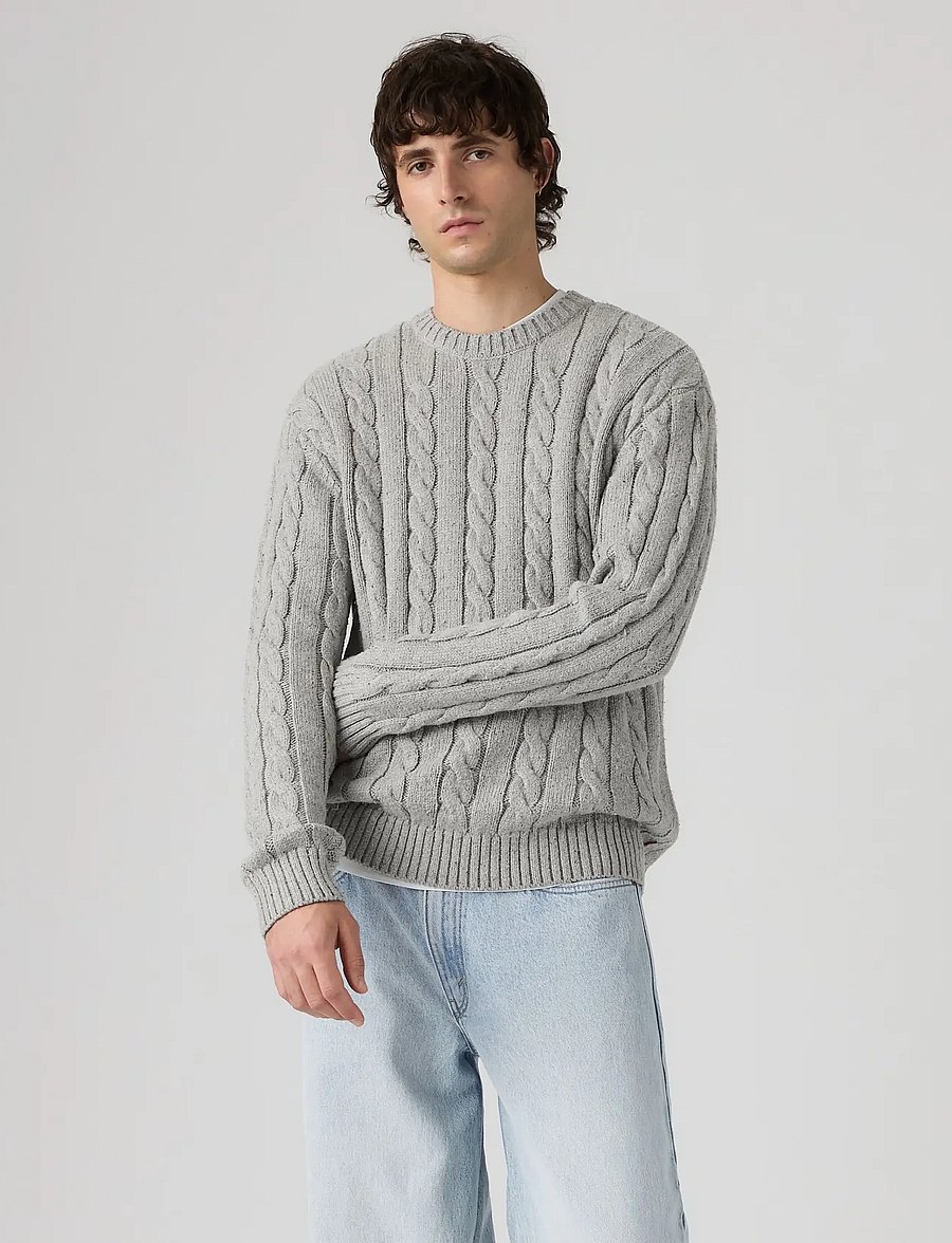 Levi's® - LAUREL CREW CABLE NEPS GREY HE - rundhalsad - greys - 3