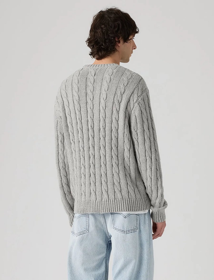 Levi's® - LAUREL CREW CABLE NEPS GREY HE - rundhalsad - greys - 4