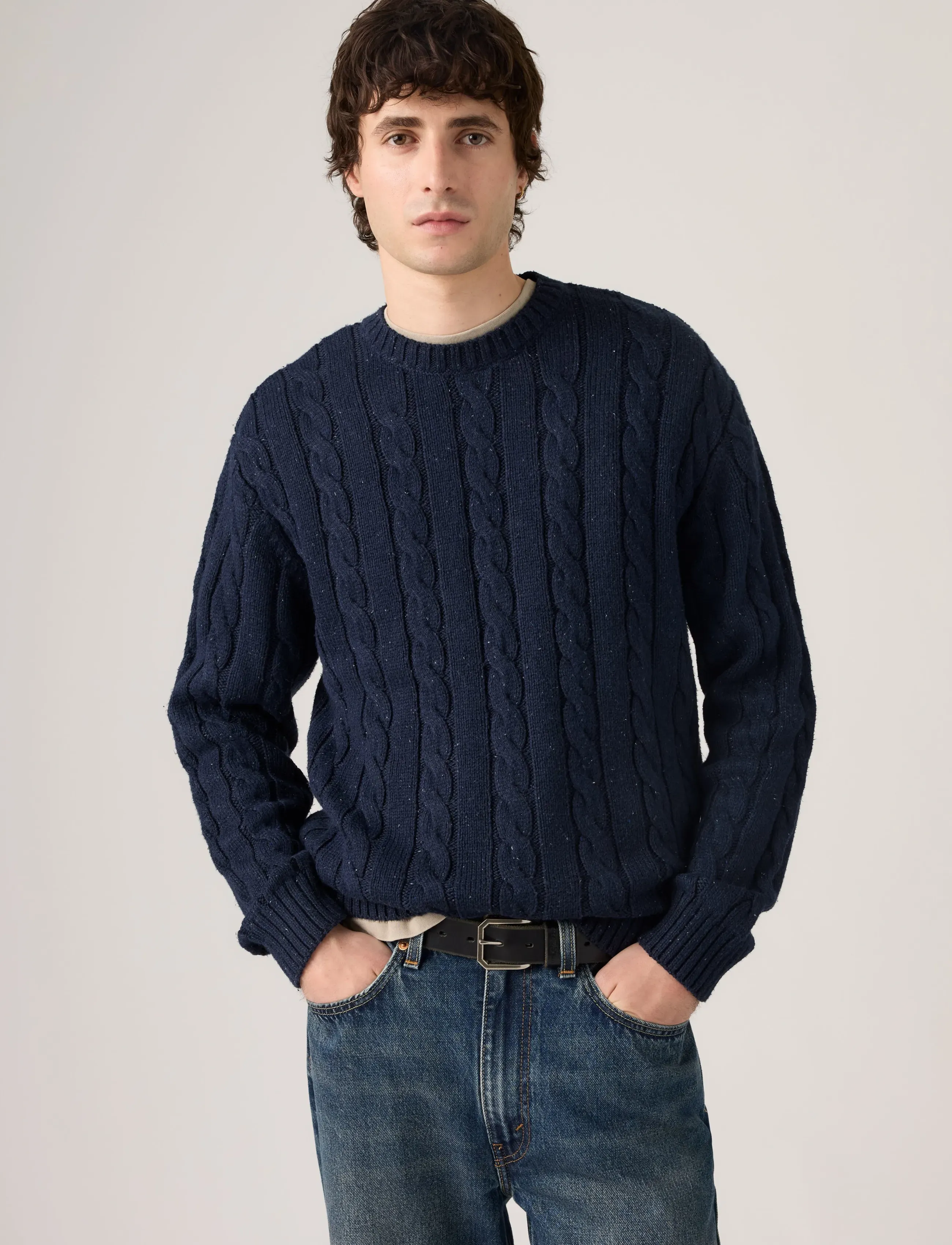 Levi's® - LAUREL CREW CABLE NEPS NAVY BL - Ümara kaelusega - blues - 0