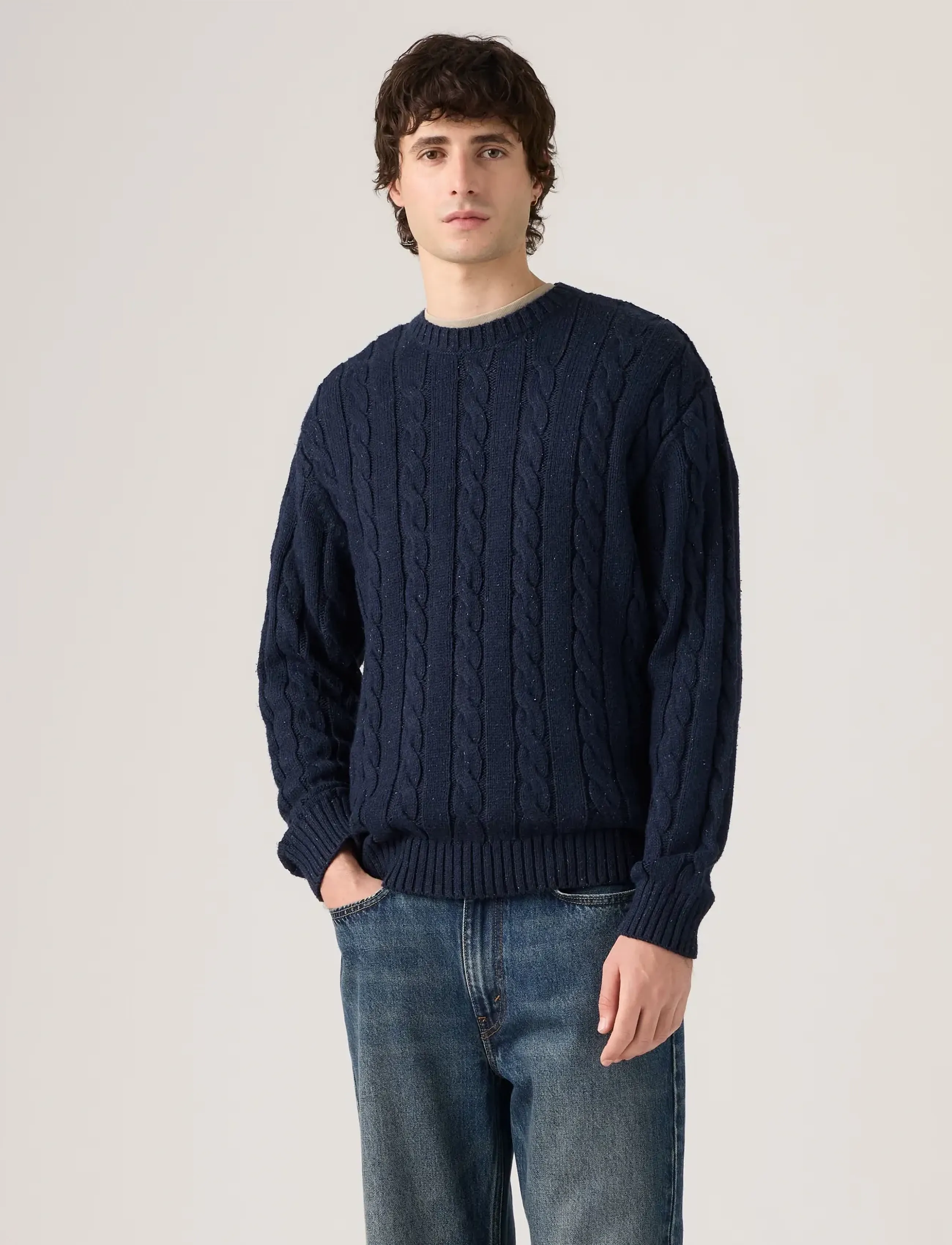 Levi's® - LAUREL CREW CABLE NEPS NAVY BL - Ümara kaelusega - blues - 3