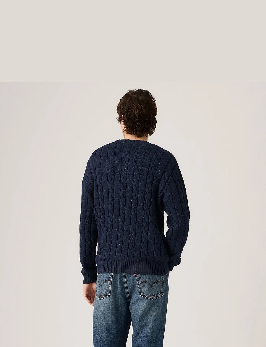 Levi's® - LAUREL CREW CABLE NEPS NAVY BL - Ümara kaelusega - blues - 4