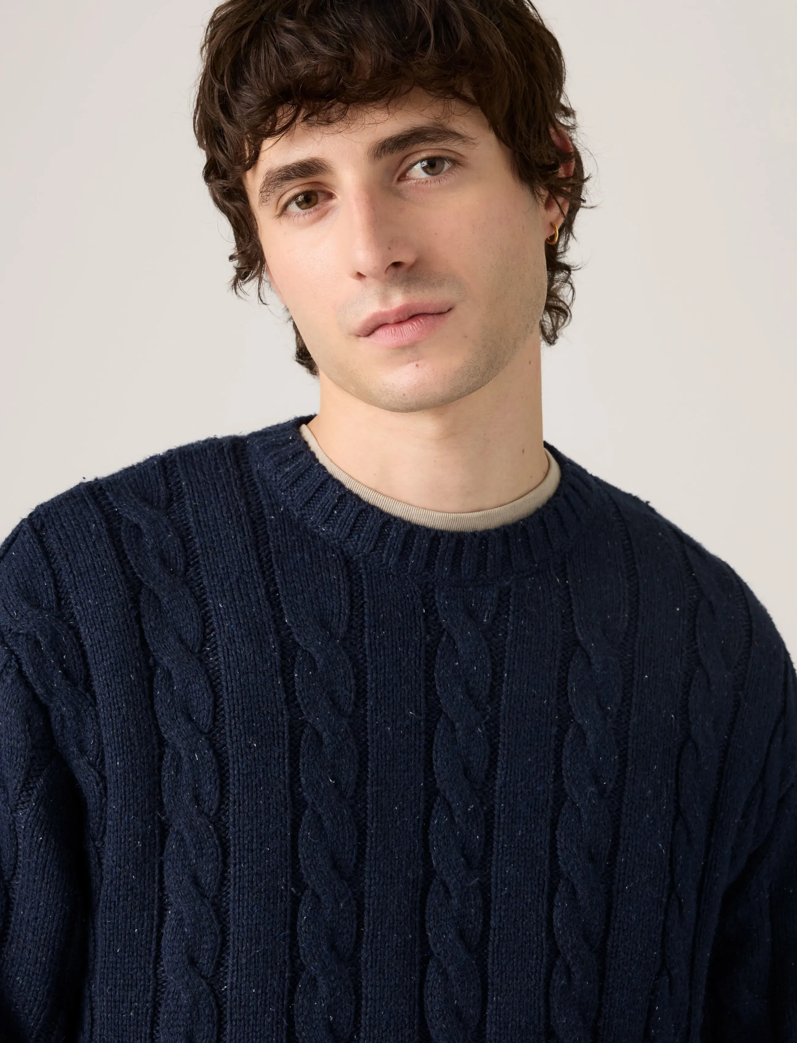 Levi's® - LAUREL CREW CABLE NEPS NAVY BL - Ümara kaelusega - blues - 5