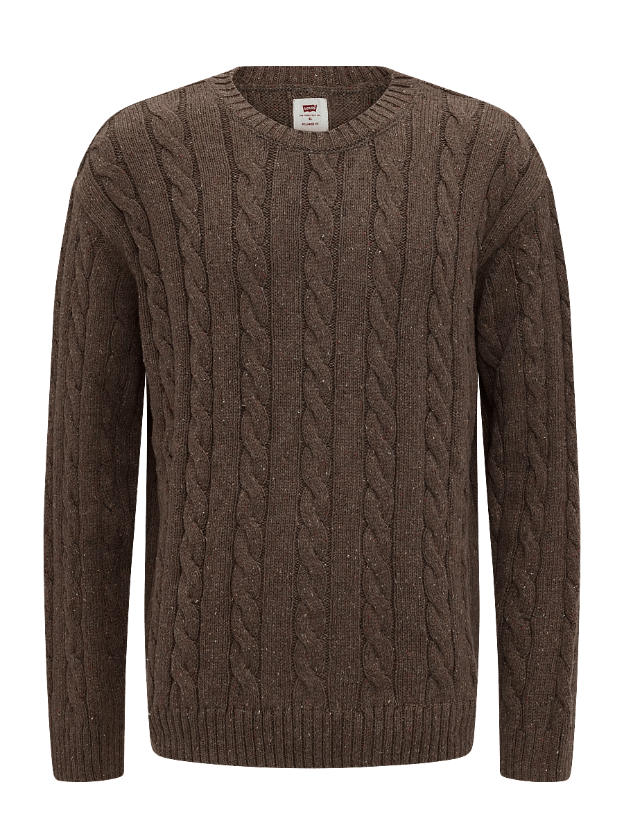 Levi's® - LAUREL CREW CABLE NEPS CAPPUCI - Ümara kaelusega - browns - 0